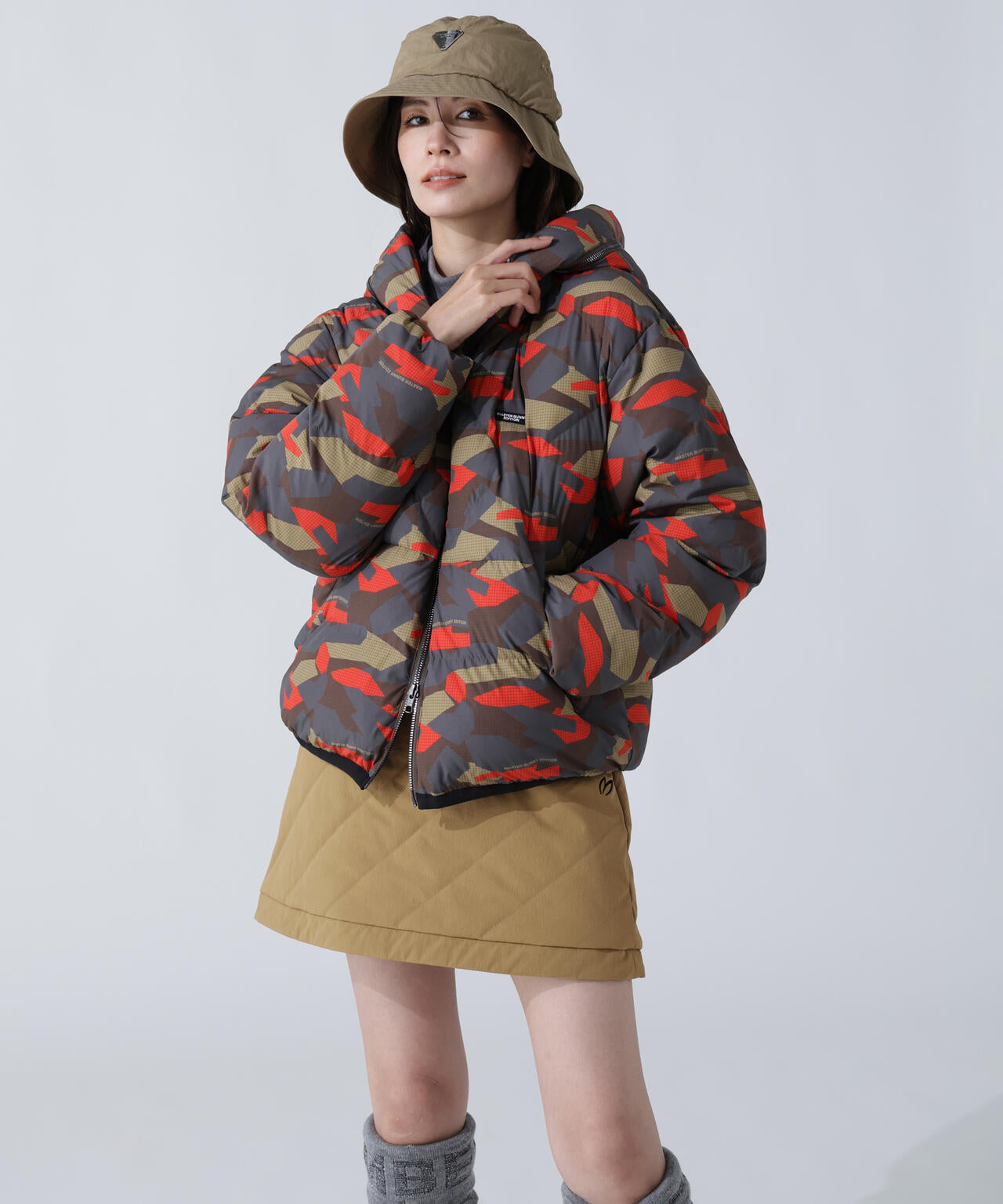 グログラン中綿ストレッチスカート