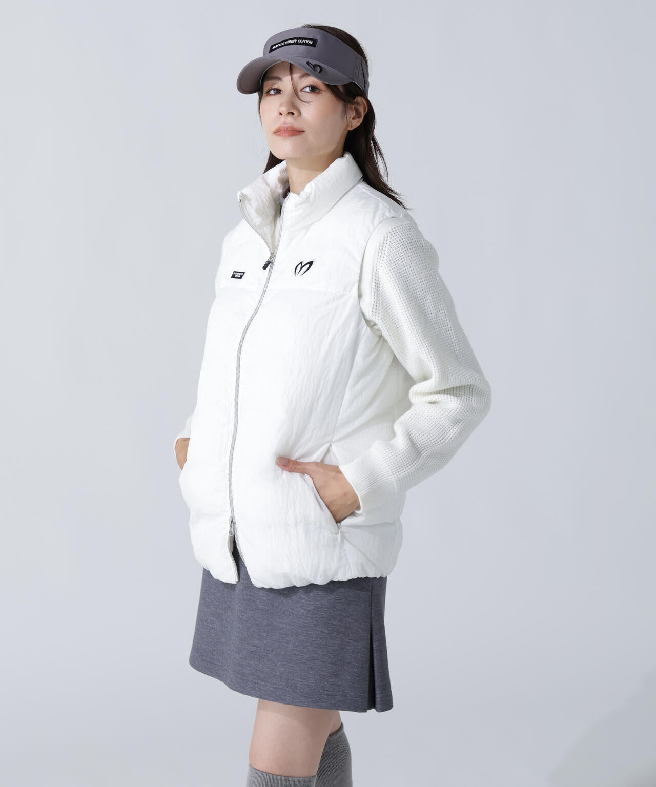 ナイロンリップ中綿フルジップベスト