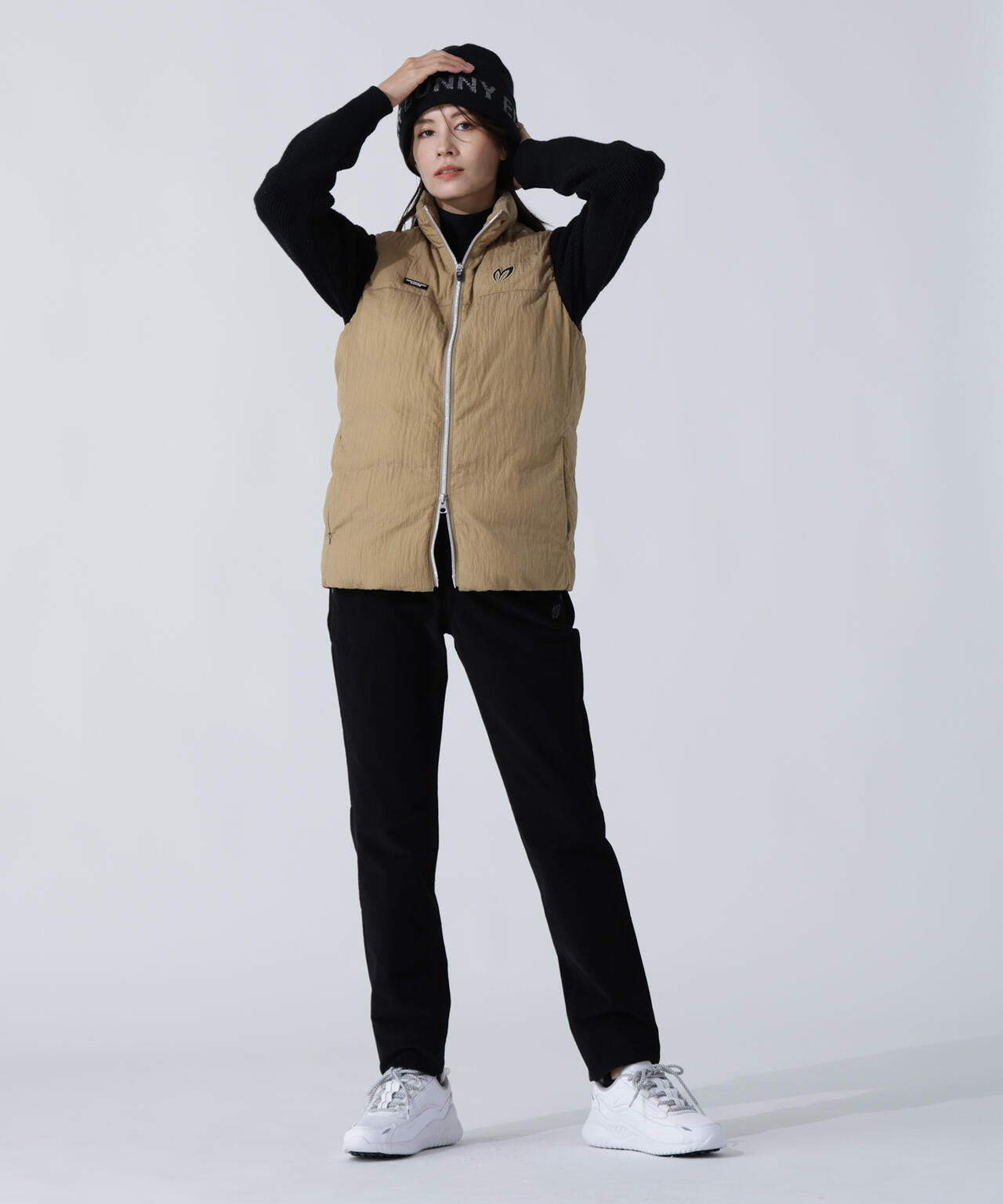 ナイロンリップ中綿フルジップベスト