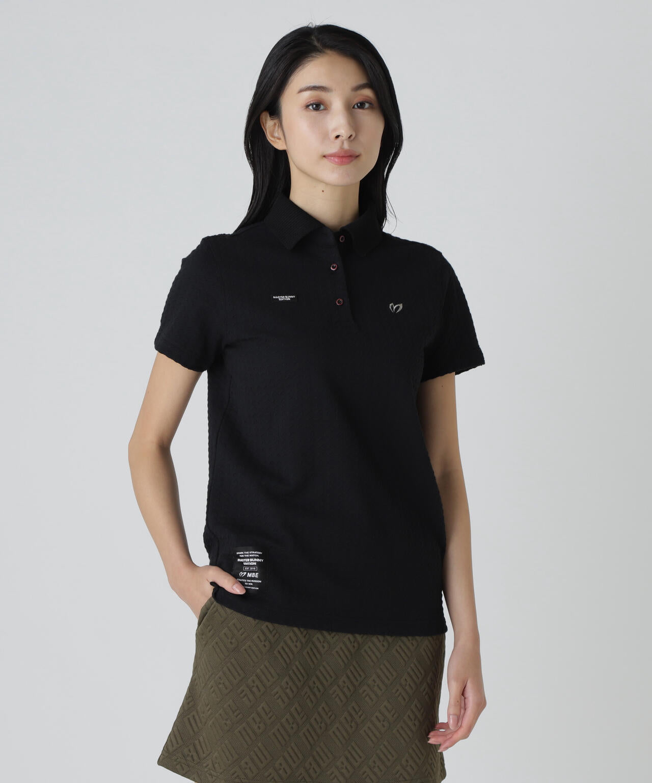 MASTER BUNNY EDITIONマスターバニーエディション半袖ポロシャツ SWAGGY BUNNY】レトロストライプジャガード半袖ポロシャツ