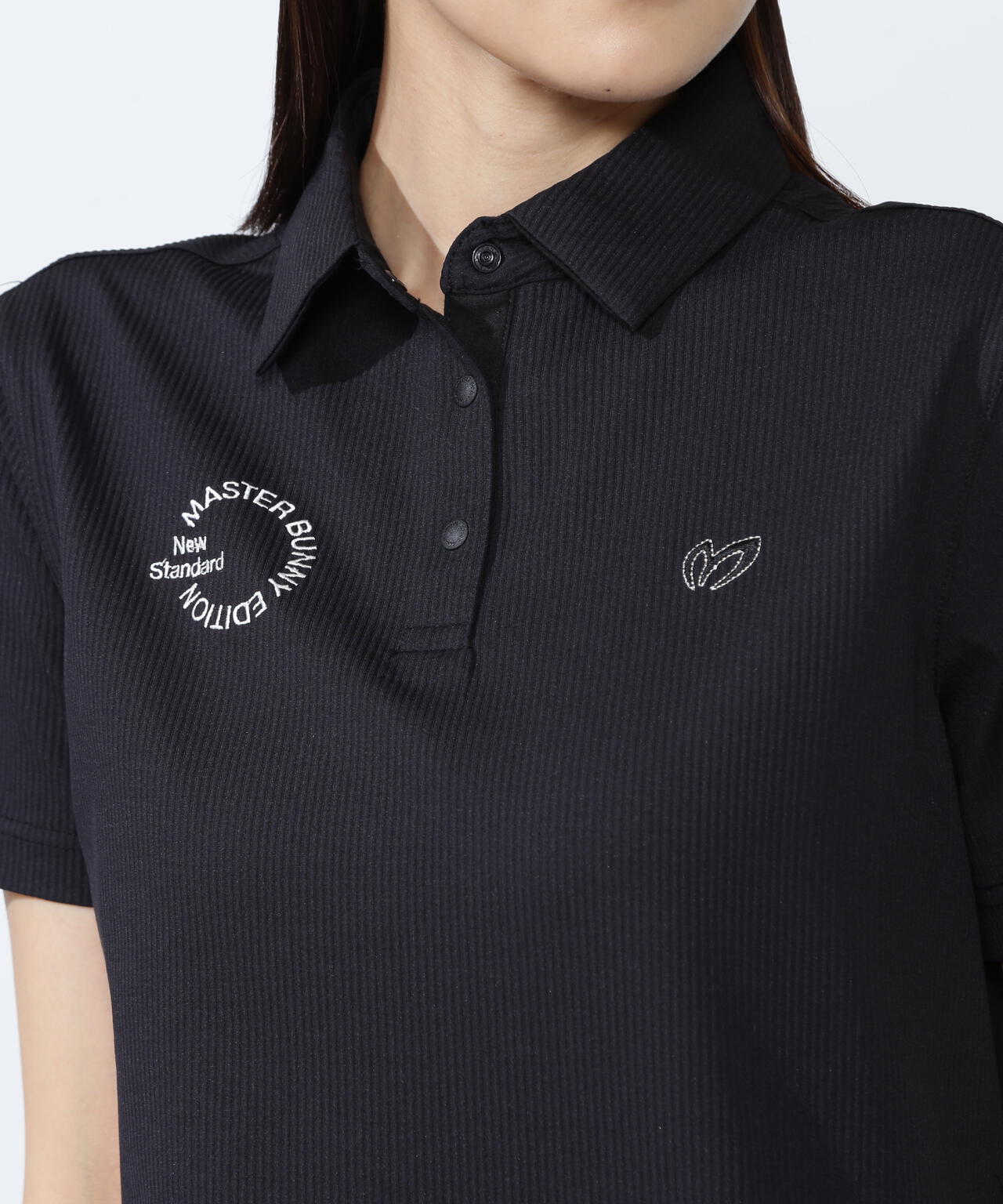 ストライプサッカー4WAYストレッチ半袖ポロシャツ