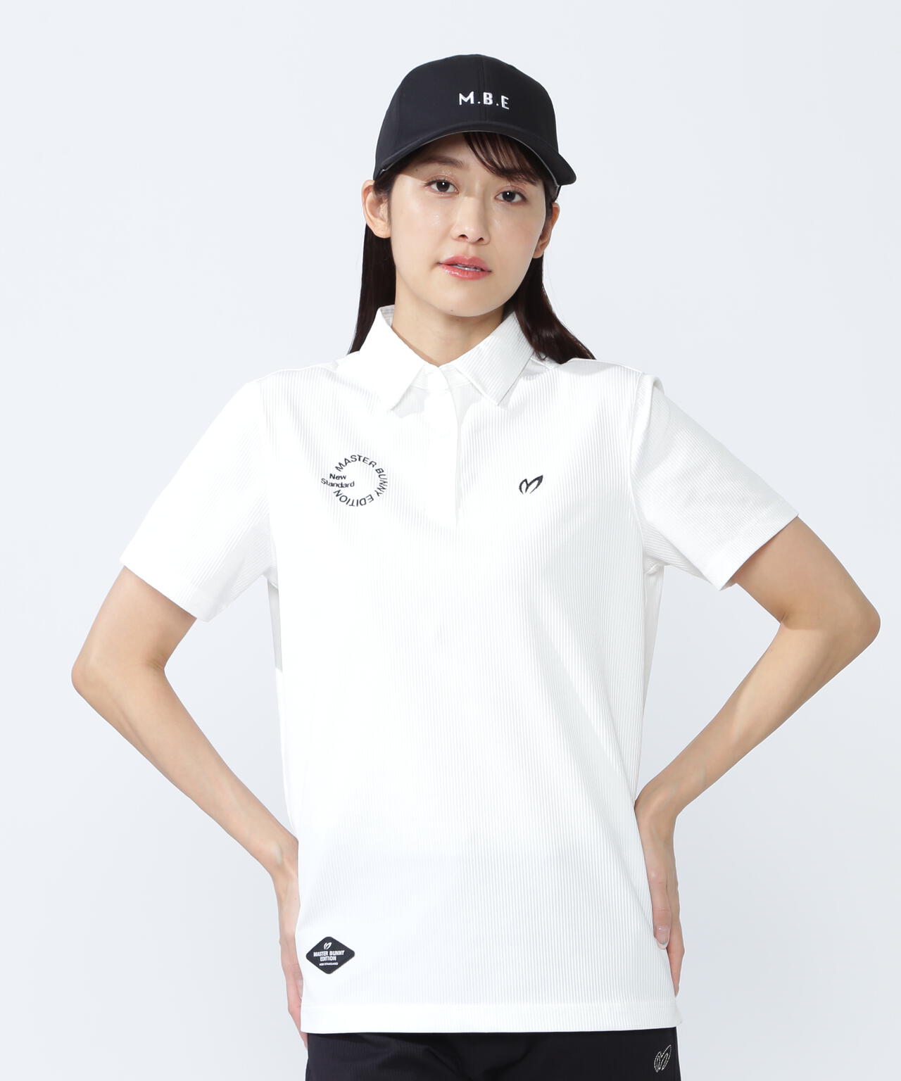 ストライプサッカー4WAYストレッチ半袖ポロシャツ