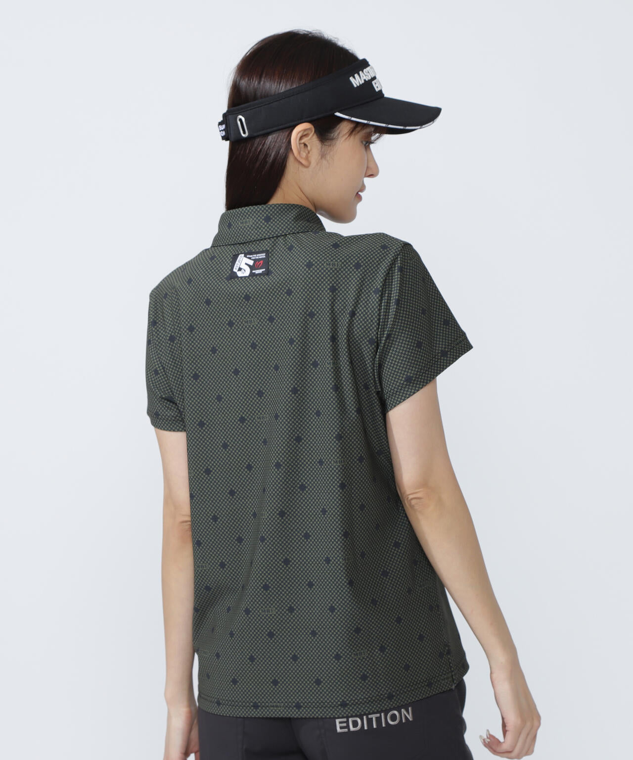 メッシュトリコットプリント半袖ポロシャツ