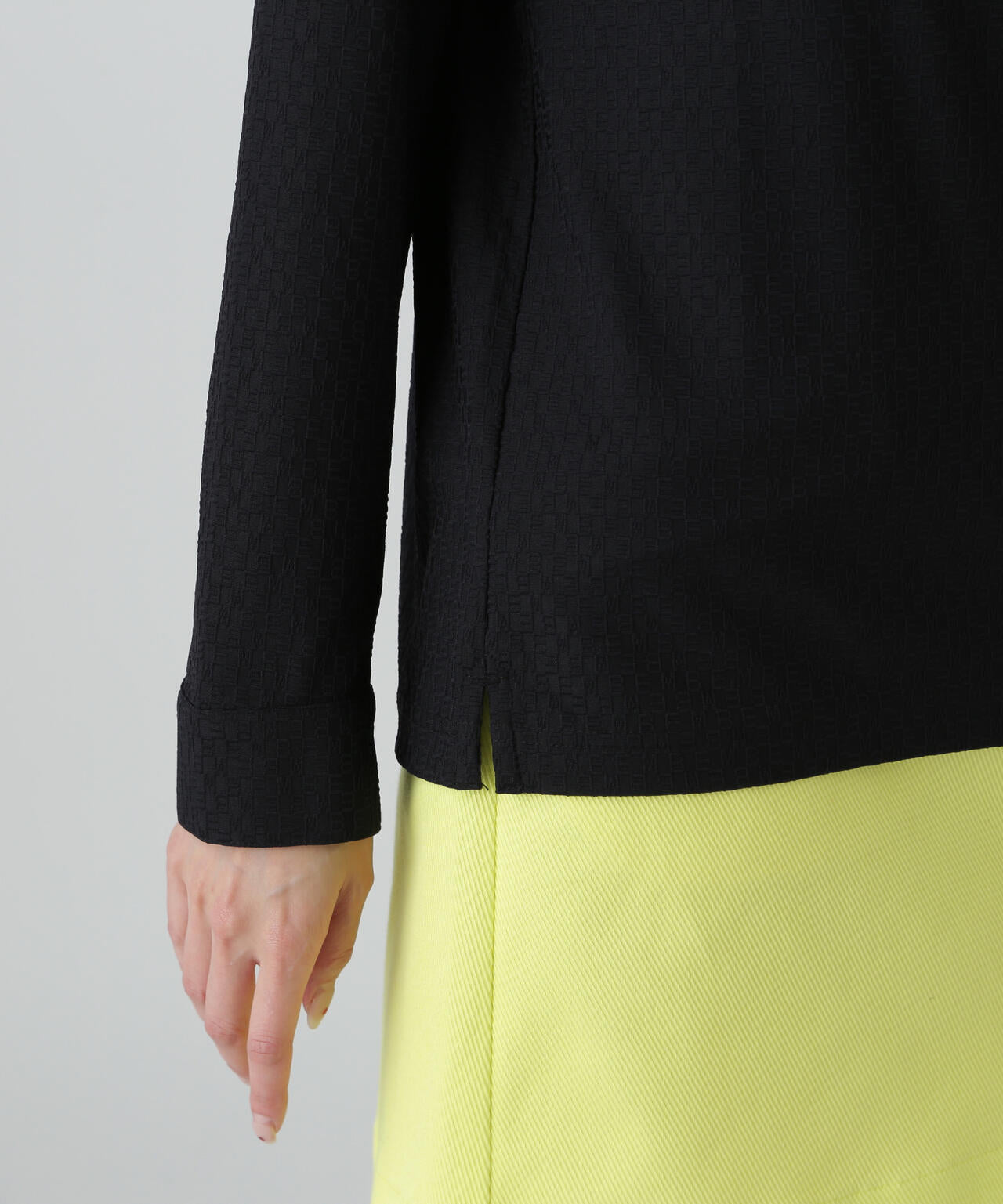 リンクスロゴジャガード長袖ポロシャツ