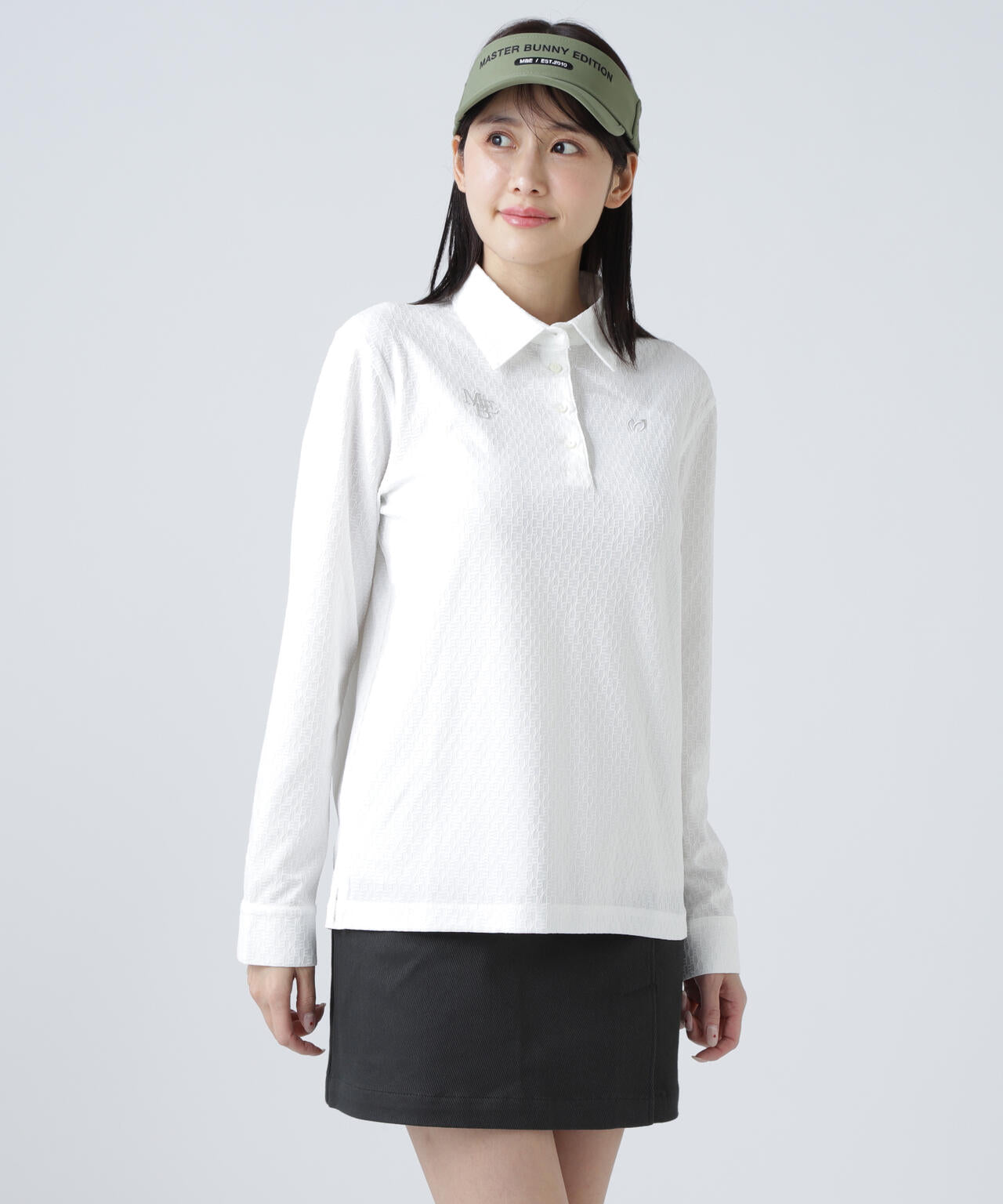 マスターバニーメンズ 長袖 ポロシャツ ワンポイントロゴサイズ6 マスターバニーメンズ 長袖 ポロシャツ ワンポイントロゴサイズ6