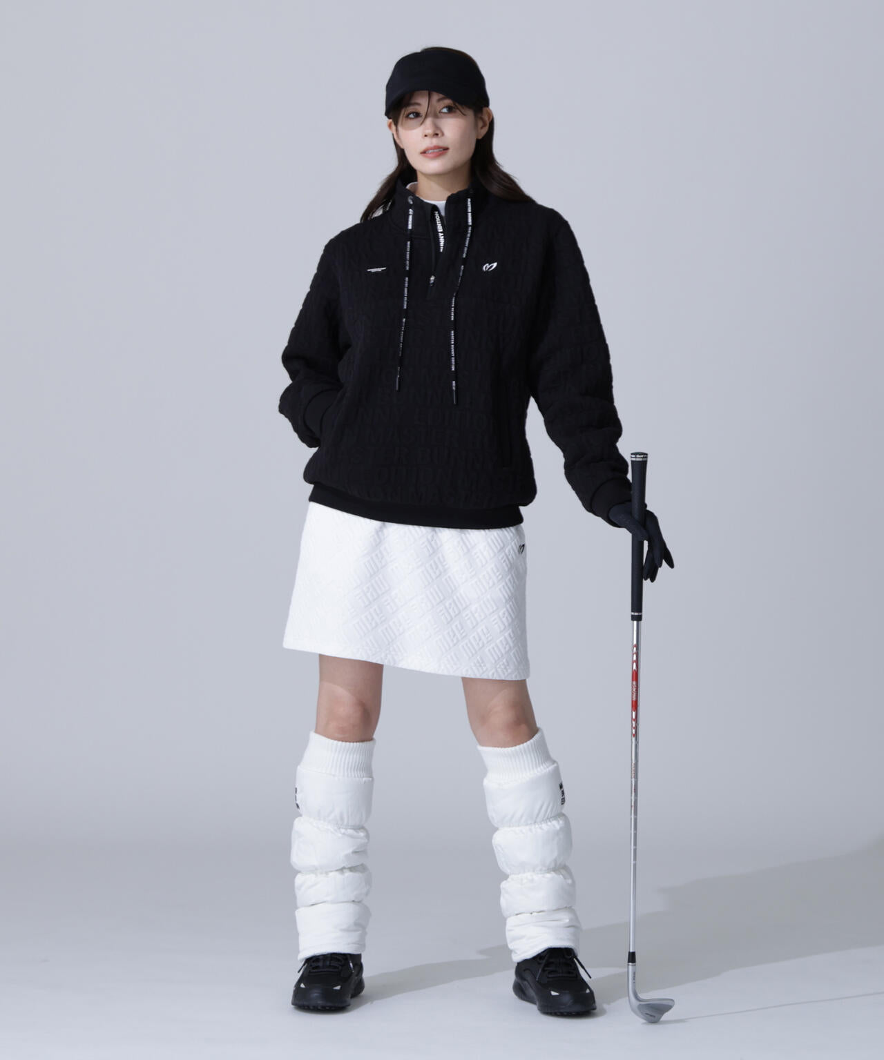 ロゴキルトジャガードハーフジップアップ