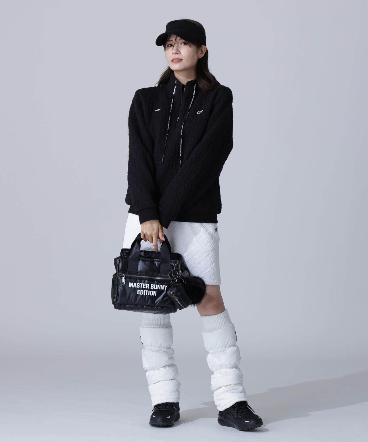 ロゴキルトジャガードハーフジップアップ