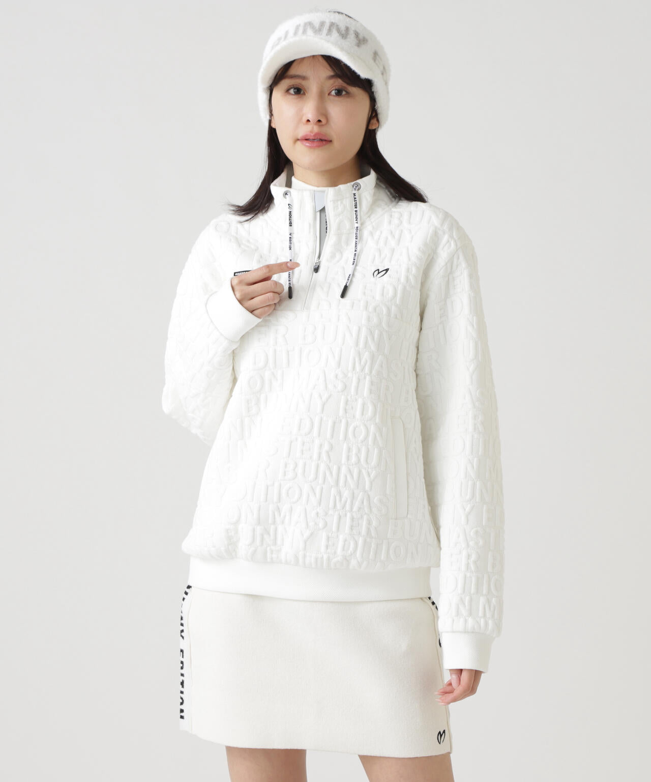 ロゴキルトジャガードハーフジップアップ