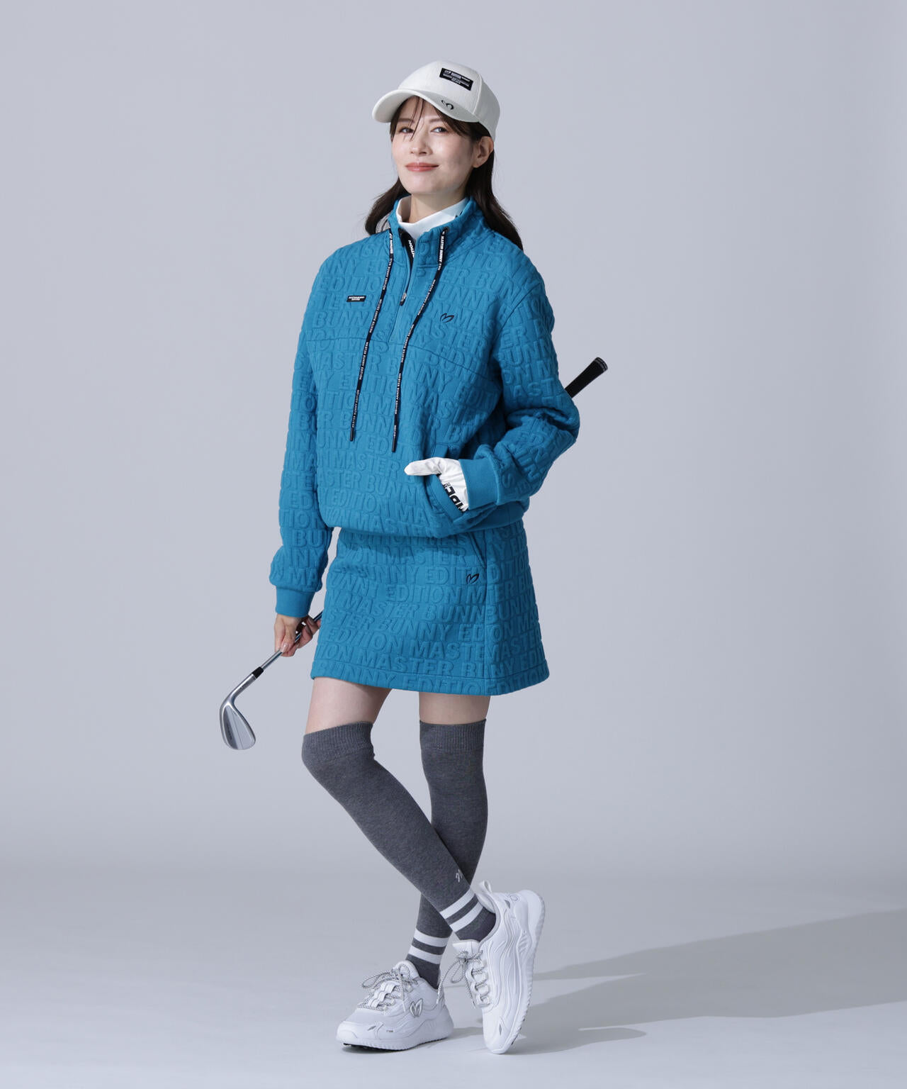 ロゴキルトジャガードハーフジップアップ