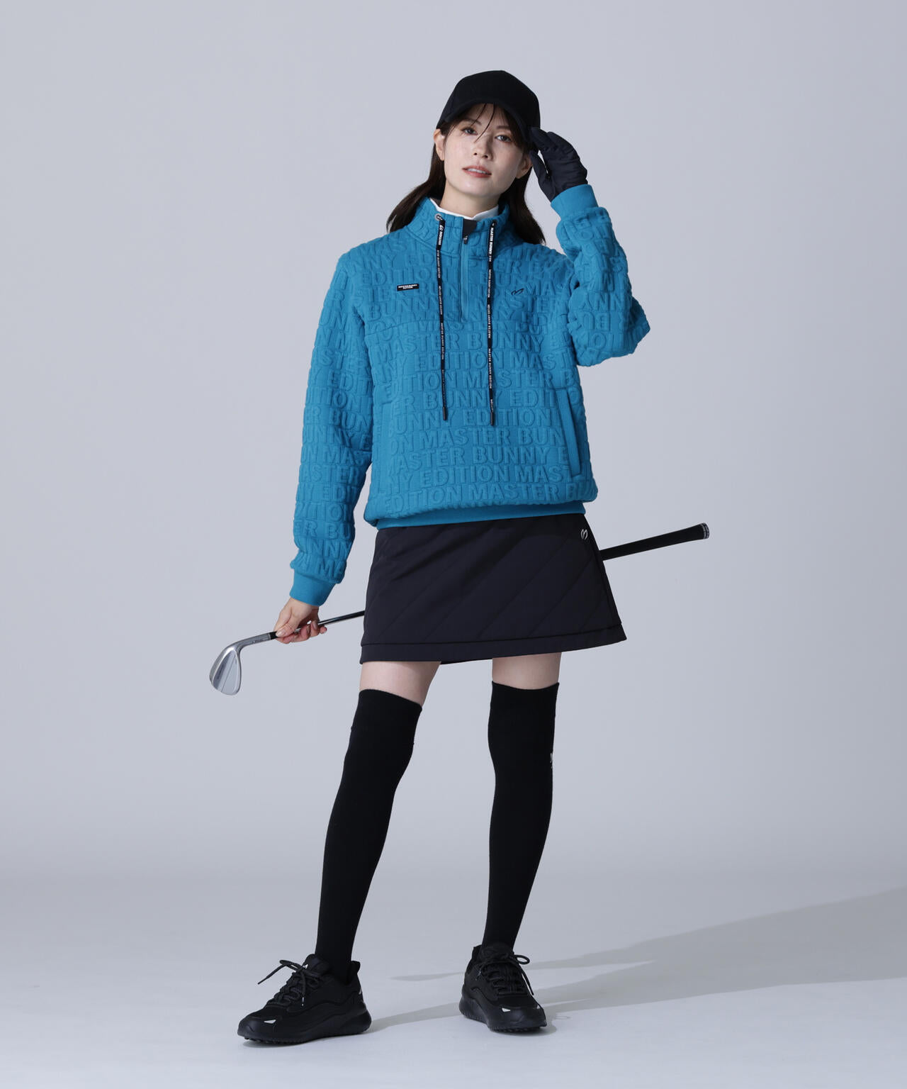 ロゴキルトジャガードハーフジップアップ