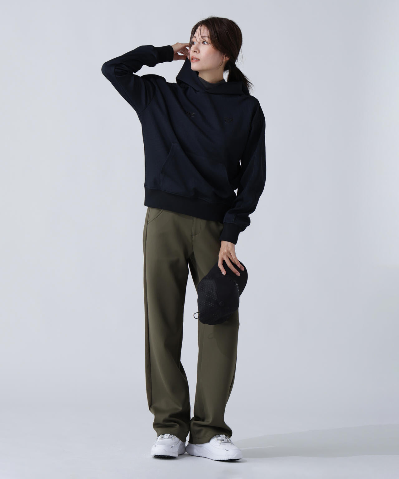 幾何学柄ジャガード フーディプルオーバー