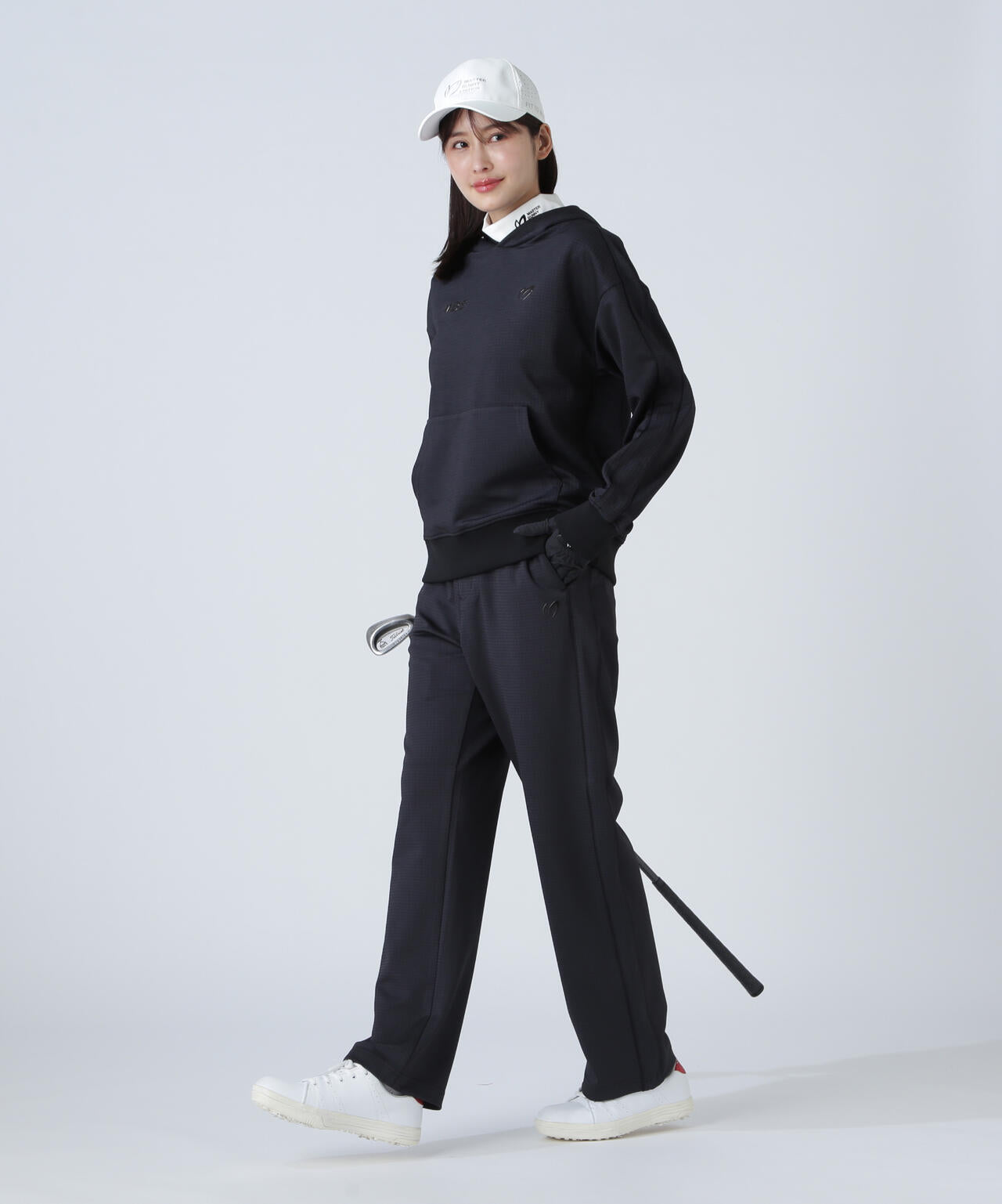 幾何学柄ジャガード フーディプルオーバー