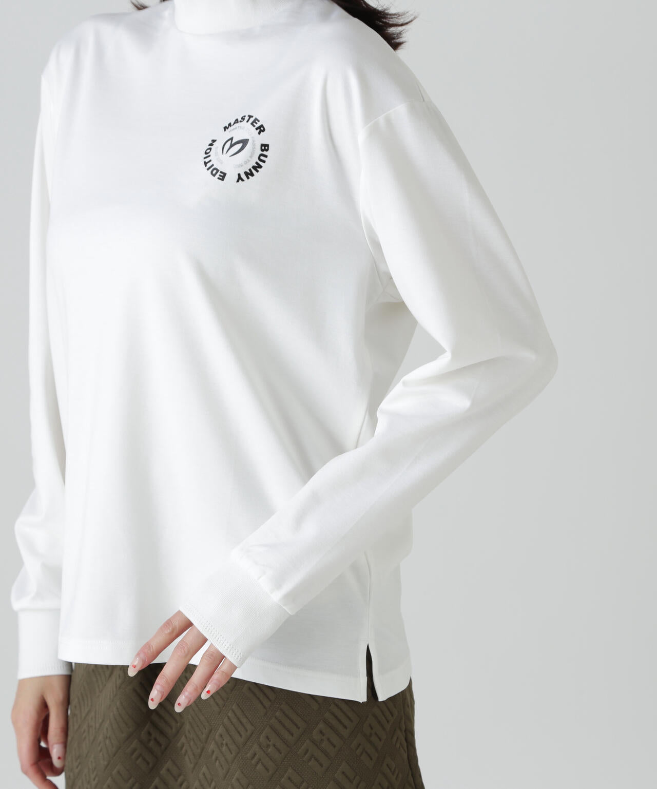 【上田桃子プロコラボカラーあり】Shine Ry/Nyストレッチポンチ長袖ハイネックカットソー