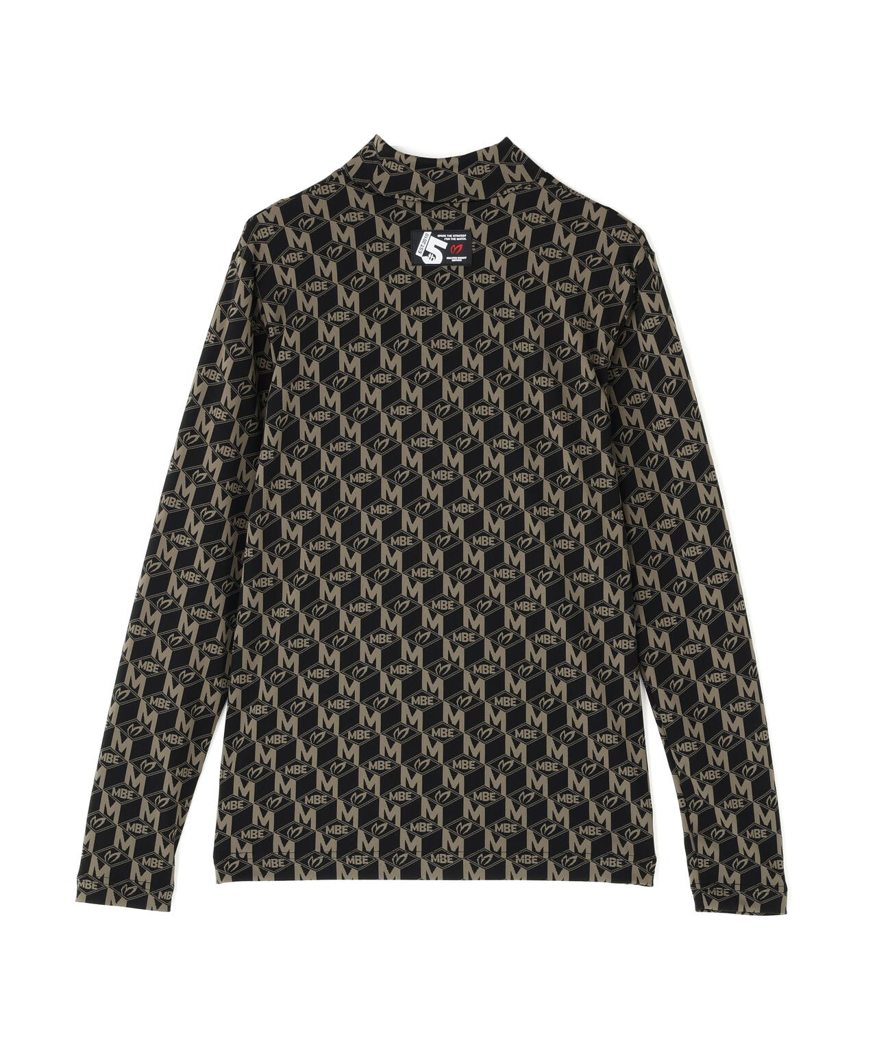 エコブルーMキューブジャガード長袖ハイネックカットソー