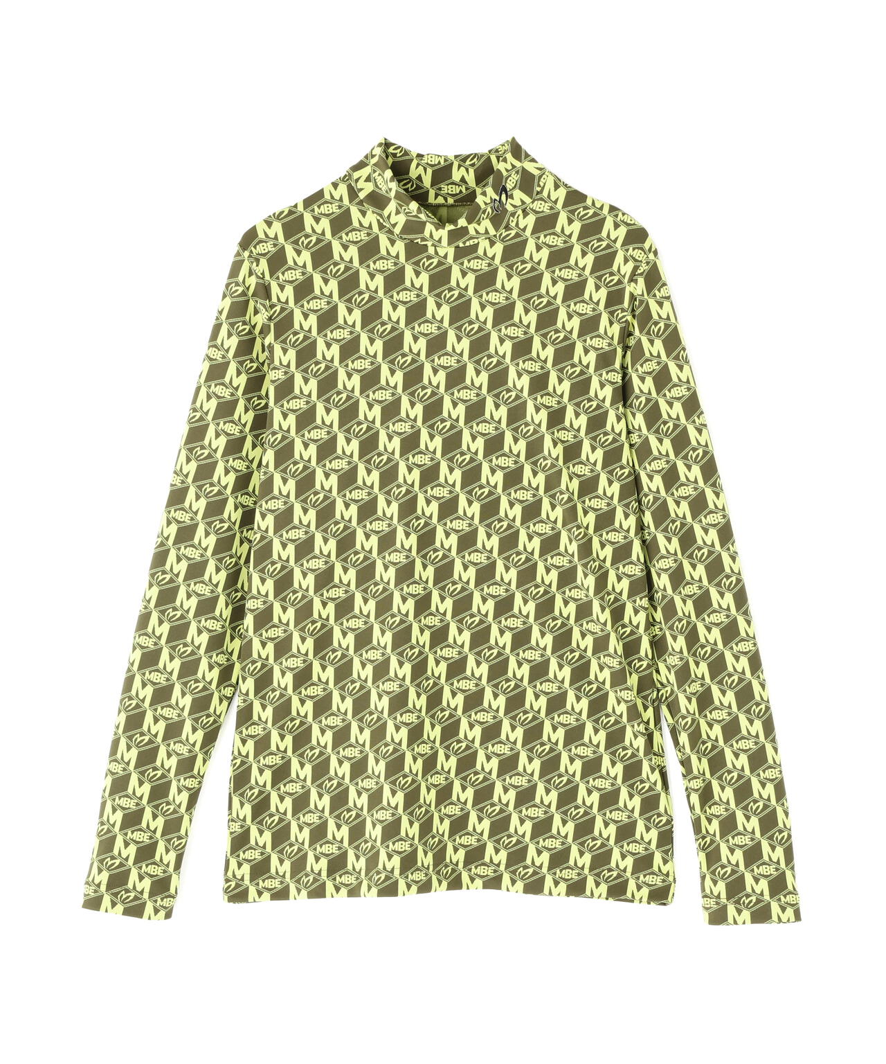 エコブルーMキューブジャガード長袖ハイネックカットソー