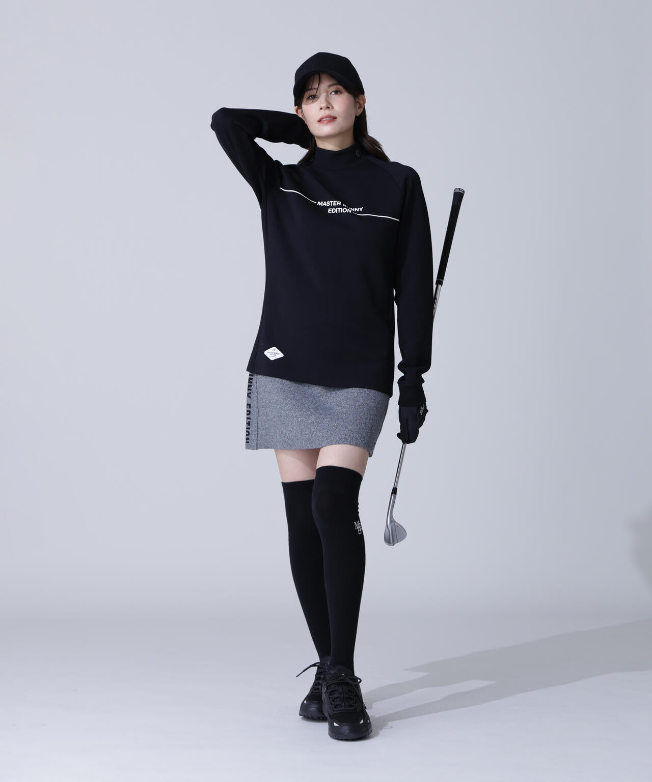 T/Rダンボール長袖ハイネックカットソー