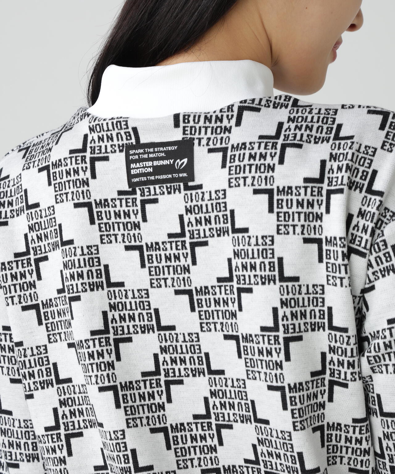マスターバニーエディション パネルジャガード モックネックシャツ（WHT／4） チェッカージャガード裏起毛長袖モックネックカットソー | MASTER