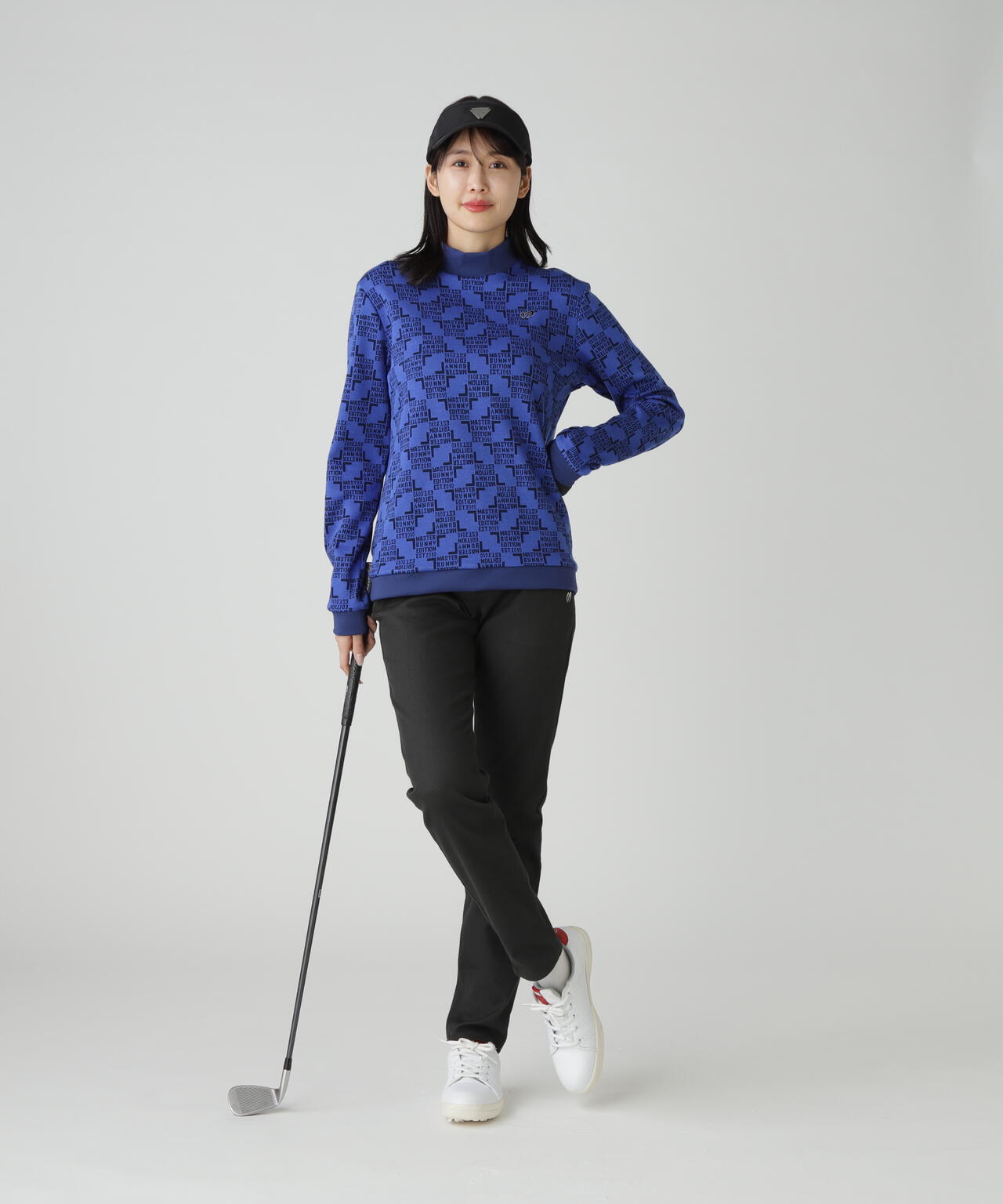 チェッカージャガード裏起毛長袖モックネックカットソー