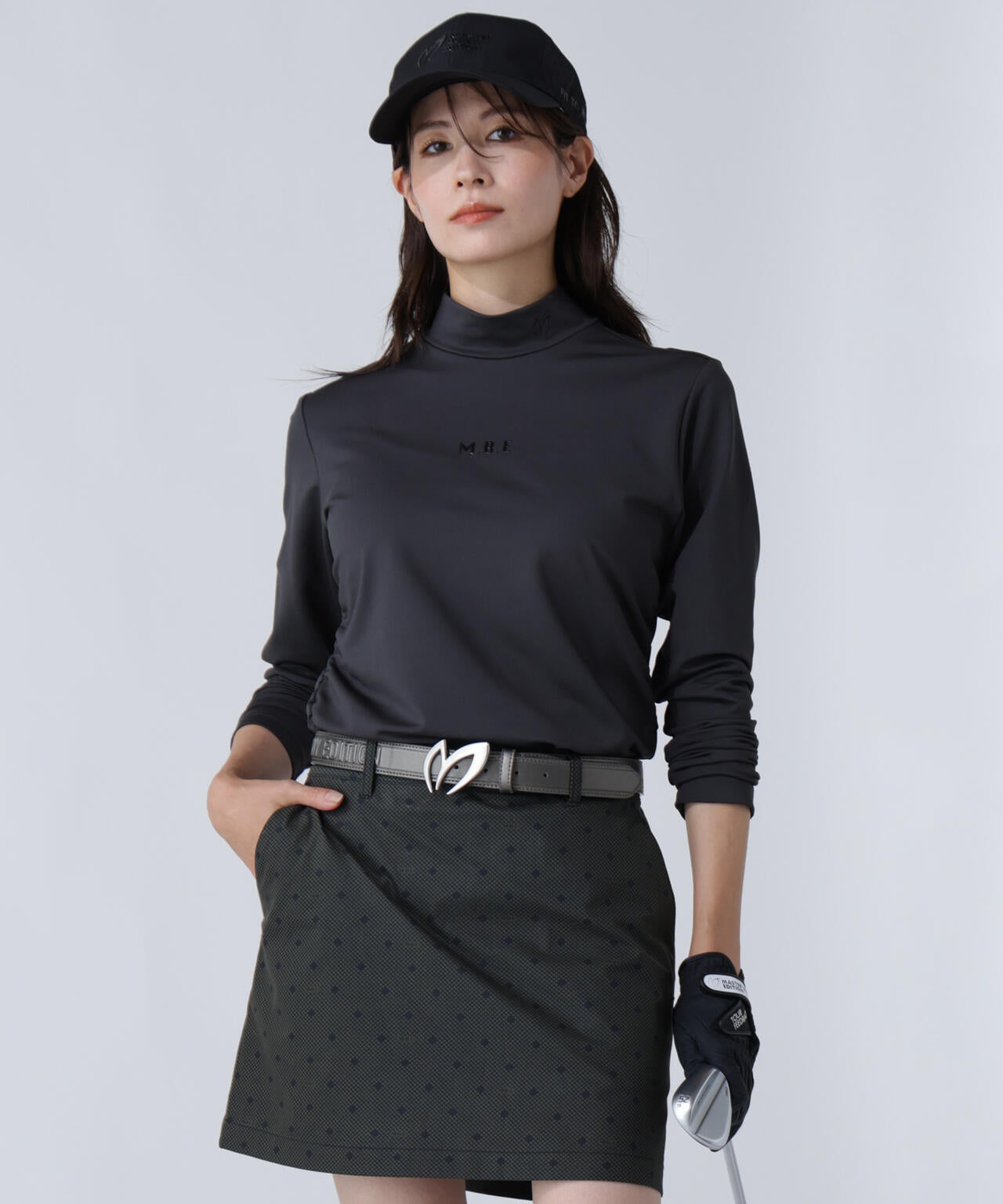 MASTER BUNNY EDITION ブラックシャツ ハイネック ドット長袖ハイネックカットソー | MASTER BUNNY EDITION