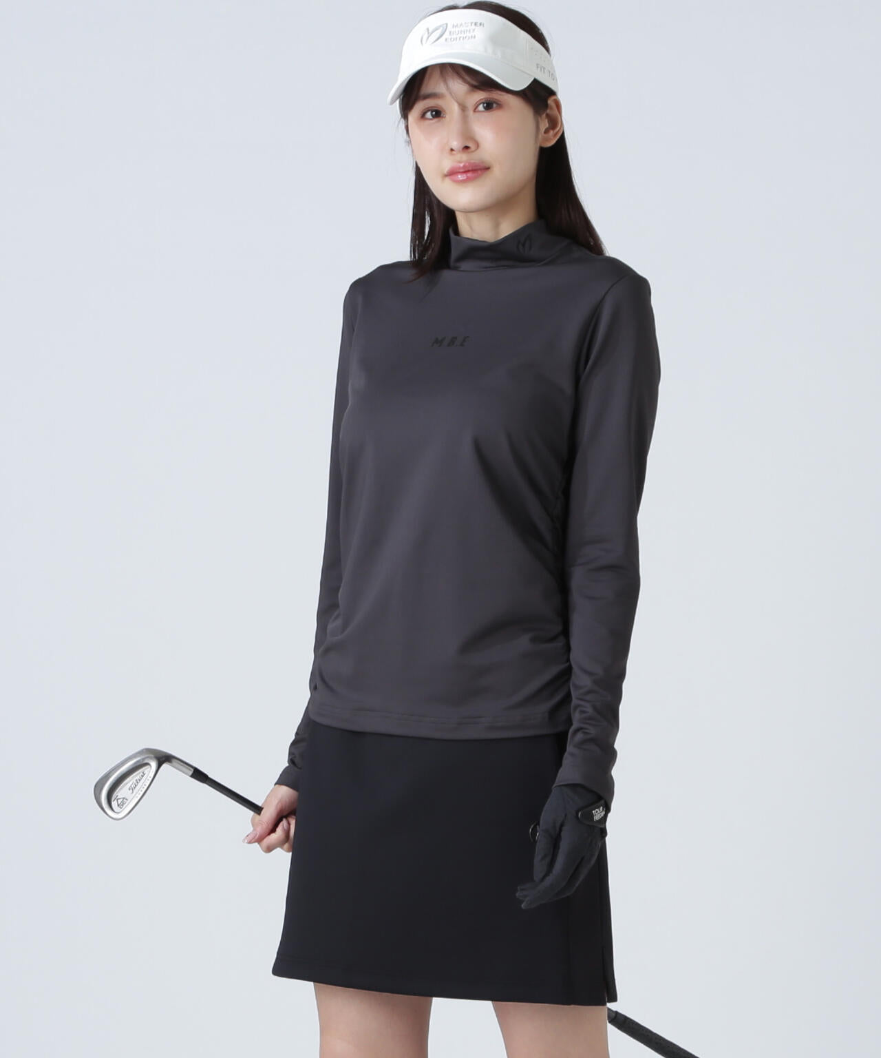 ドット長袖ハイネックカットソー