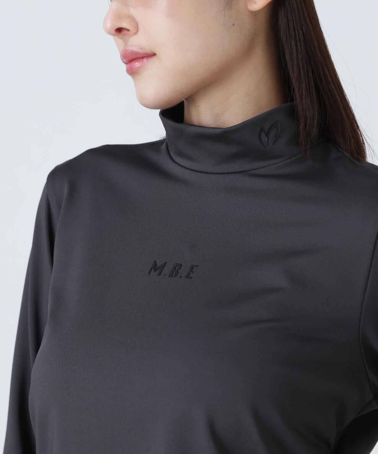 ドット長袖ハイネックカットソー