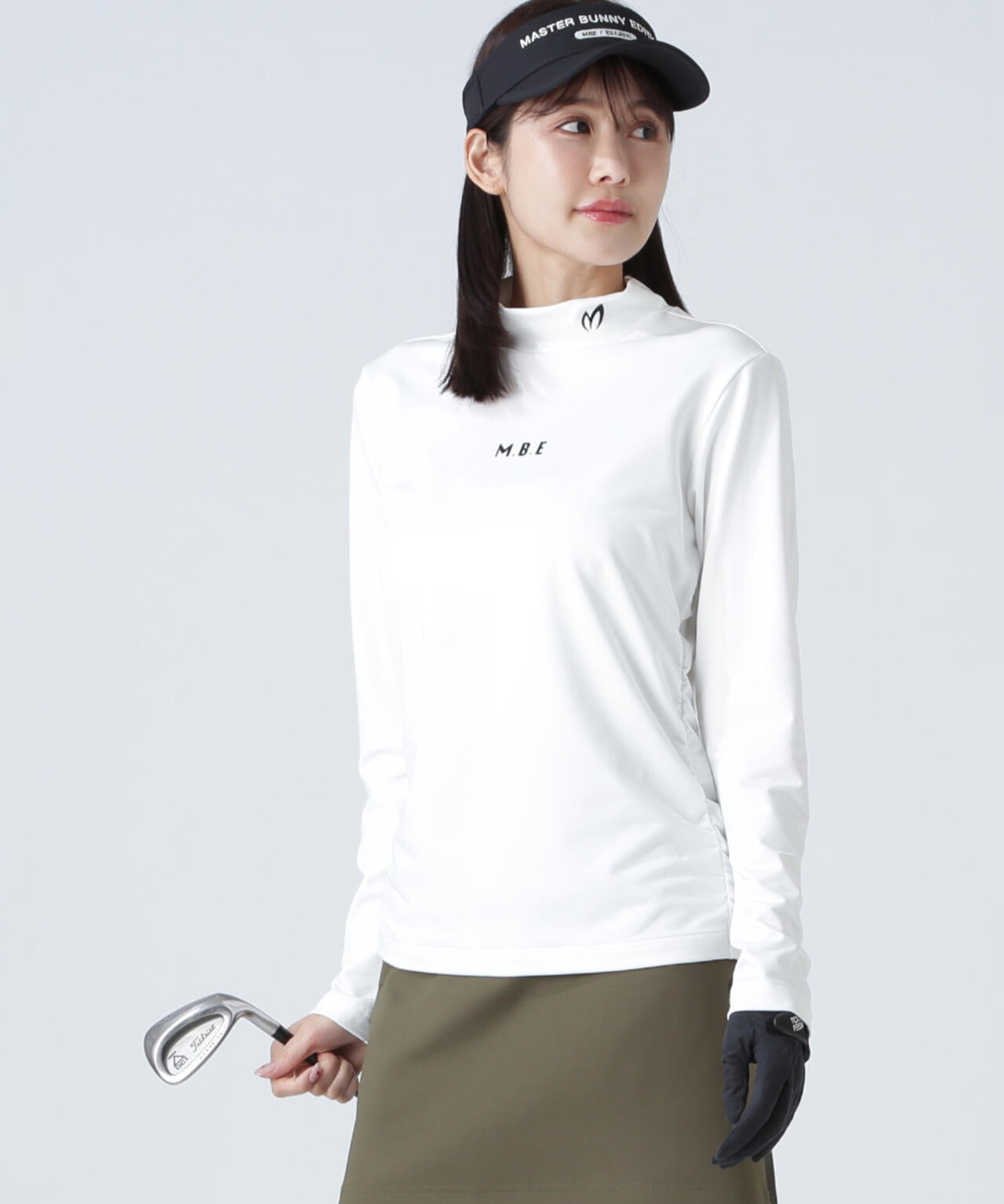 ドット長袖ハイネックカットソー