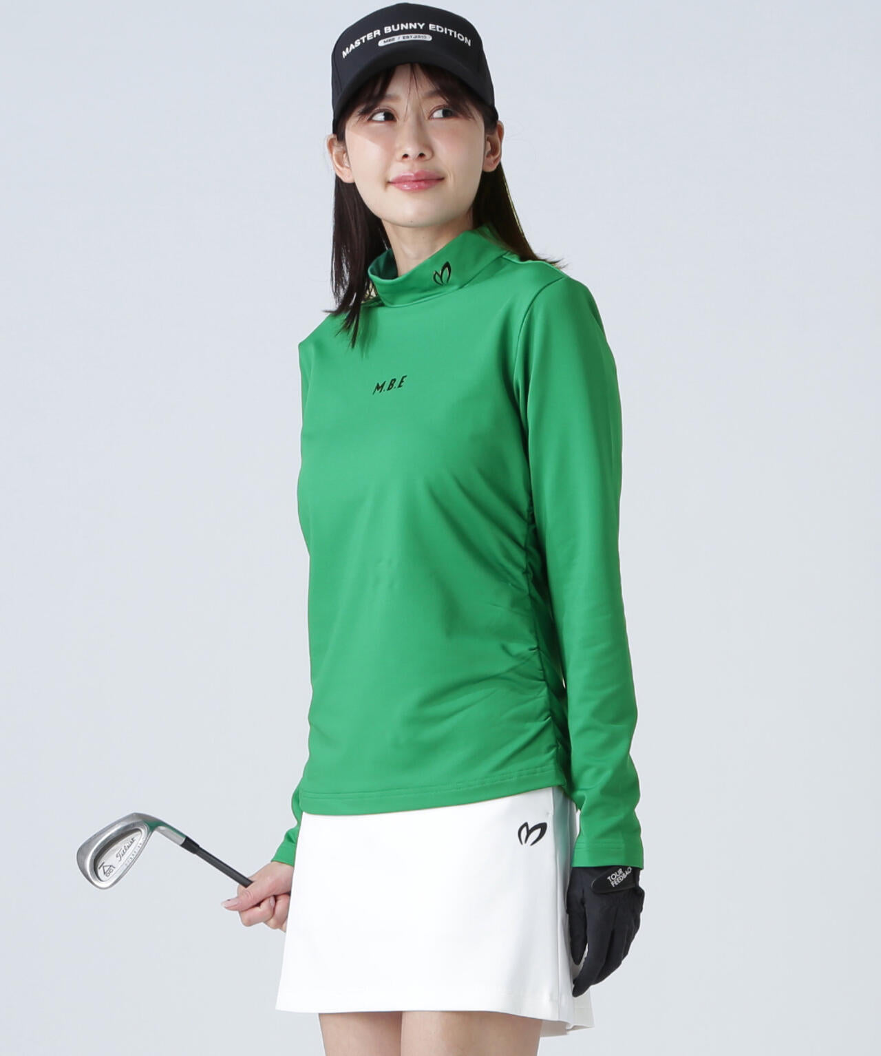 ドット長袖ハイネックカットソー