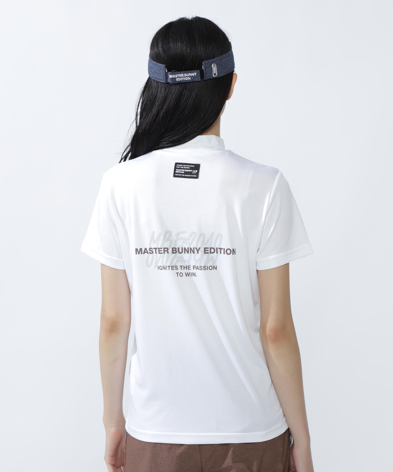 ベアメッシュ半袖モックネックカットソー