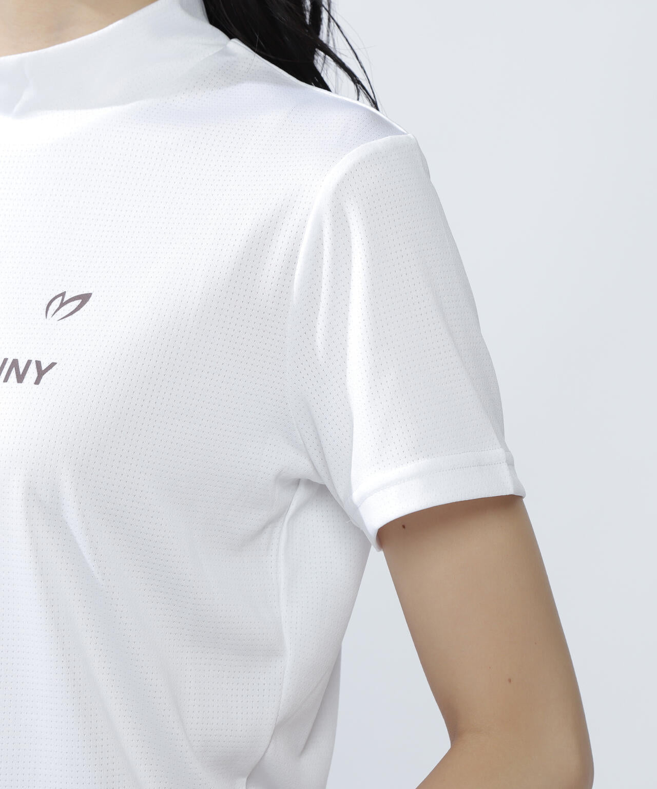 ベアメッシュ半袖モックネックカットソー