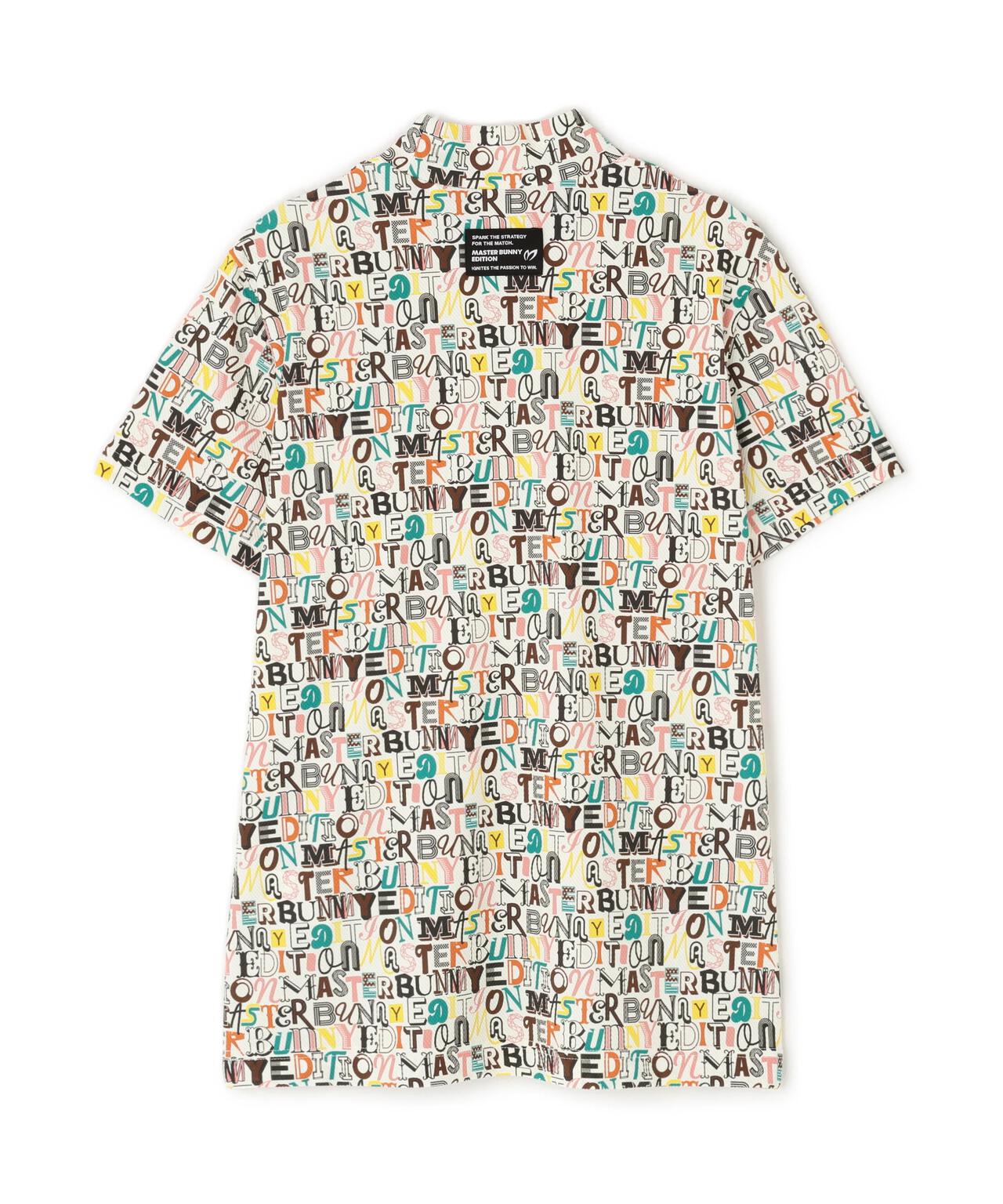 4WAYナイロントリコットマルチロゴプリント半袖モックネックカットソー