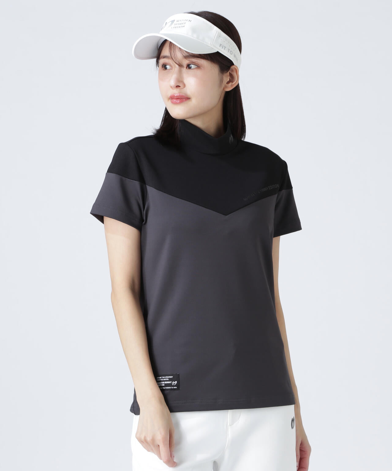 パーリーゲイツ マスターバニーエディション レディースハイネック カットソー ドット長袖ハイネックカットソー | MASTER BUNNY EDITION