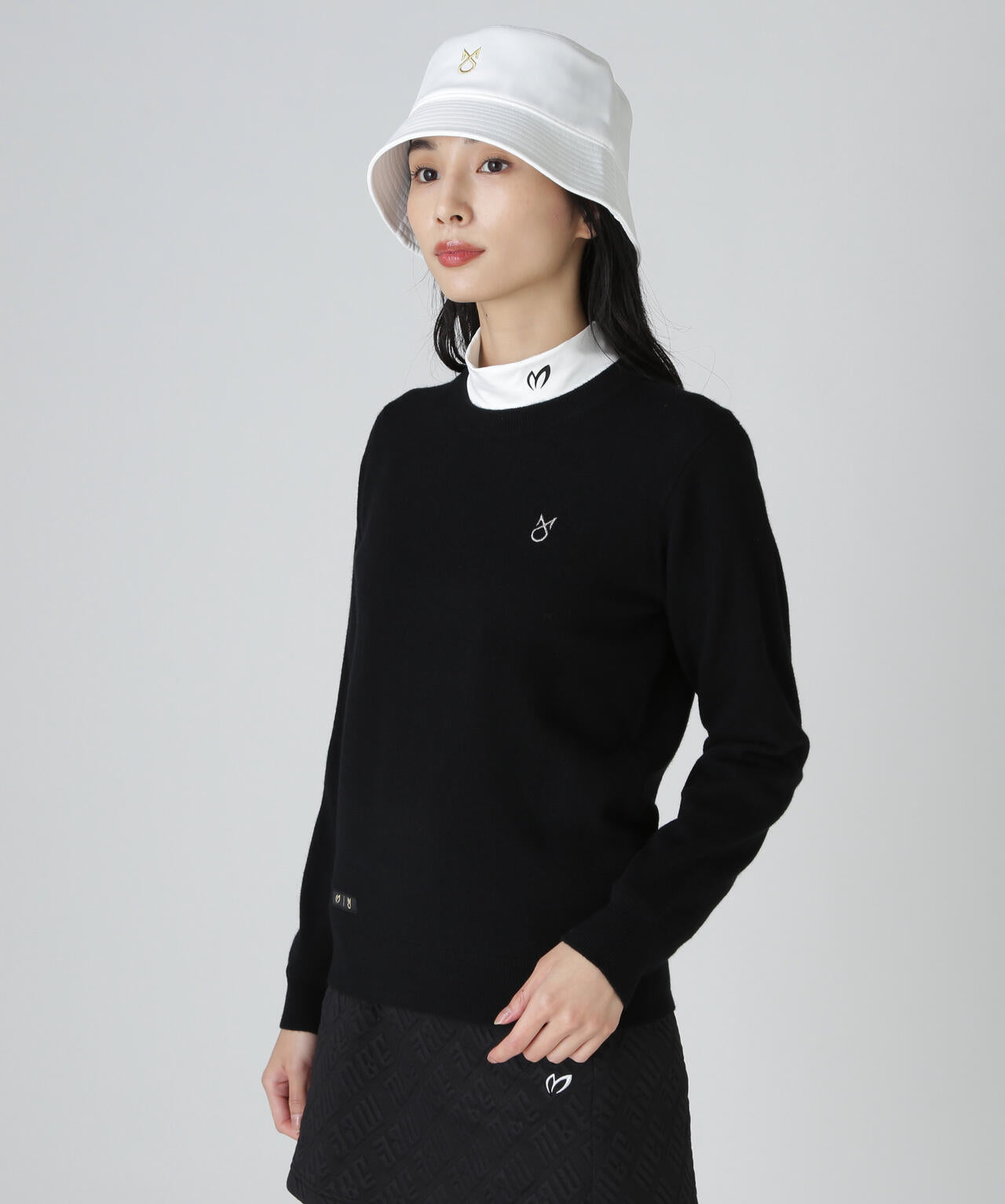 上田桃子プロコラボカラーあり】カシミヤクルーネックニットプル