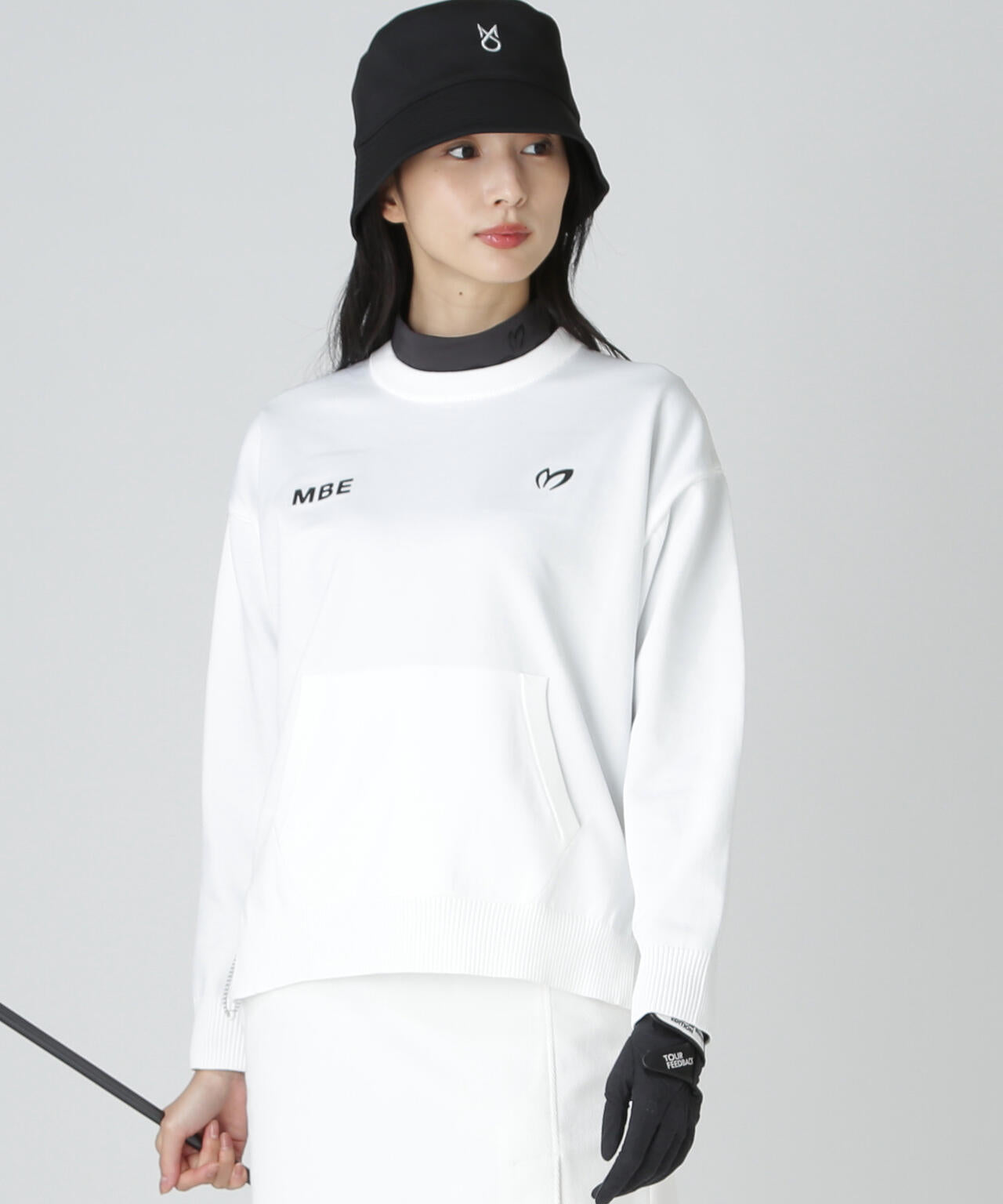 【上田桃子プロコラボカラーあり】クルーネックニットプルオーバー