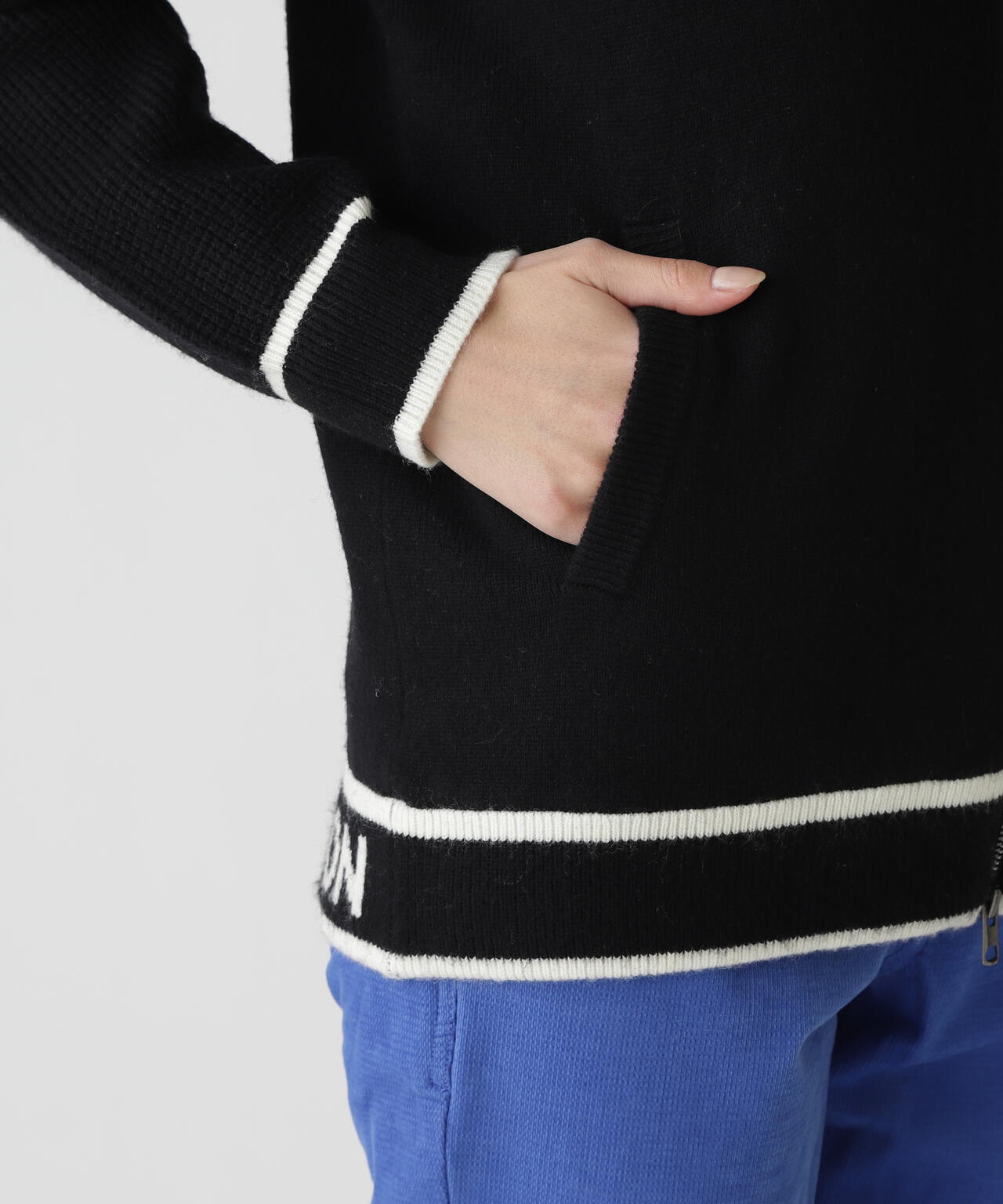 裏付きジップアップニットブルゾン