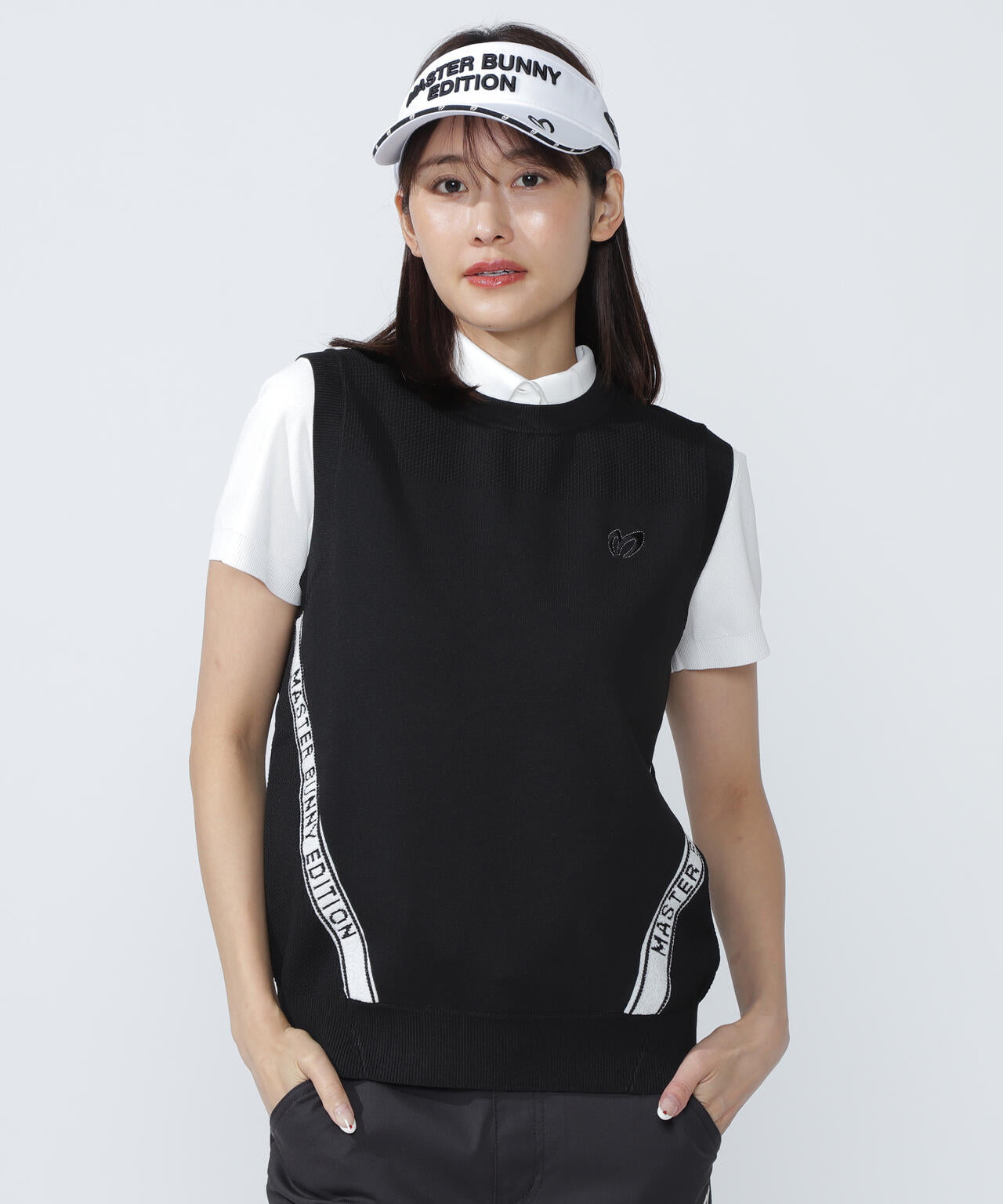 クルーネックニットベスト