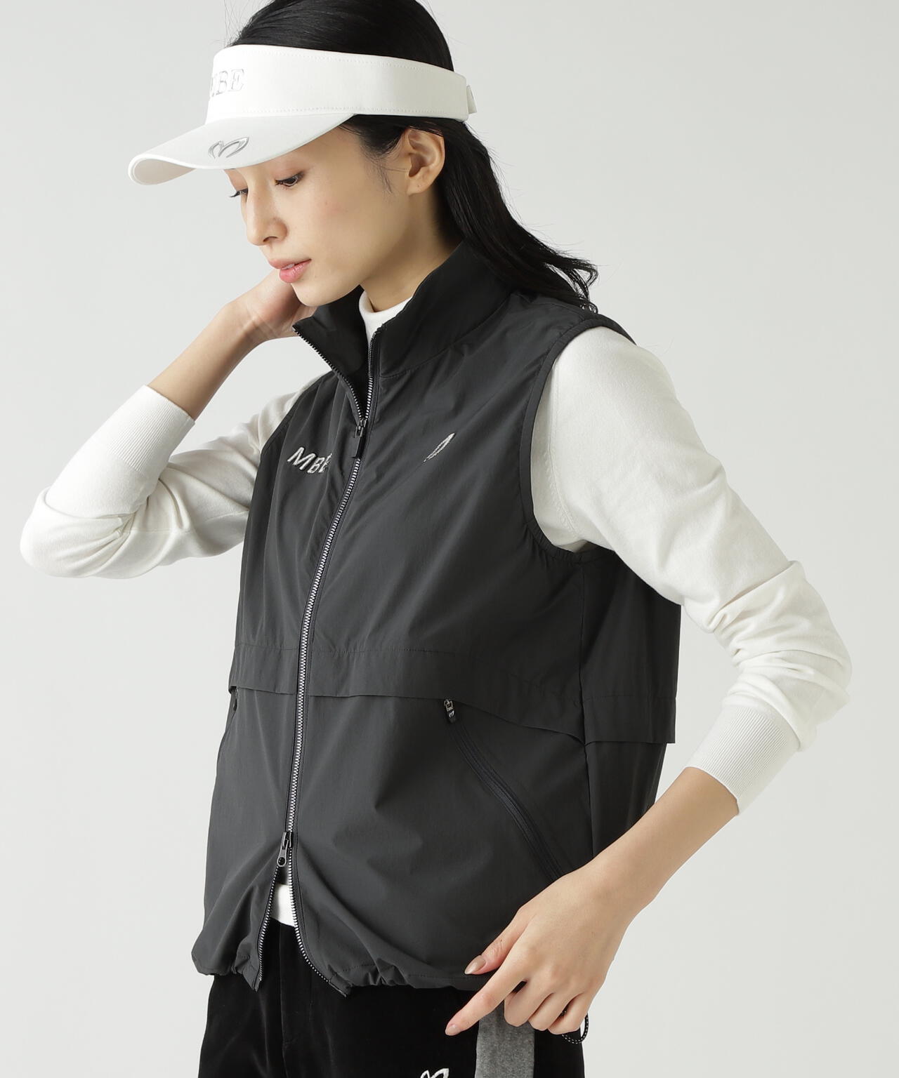 カジナイロンストレッチフルジップアップベスト