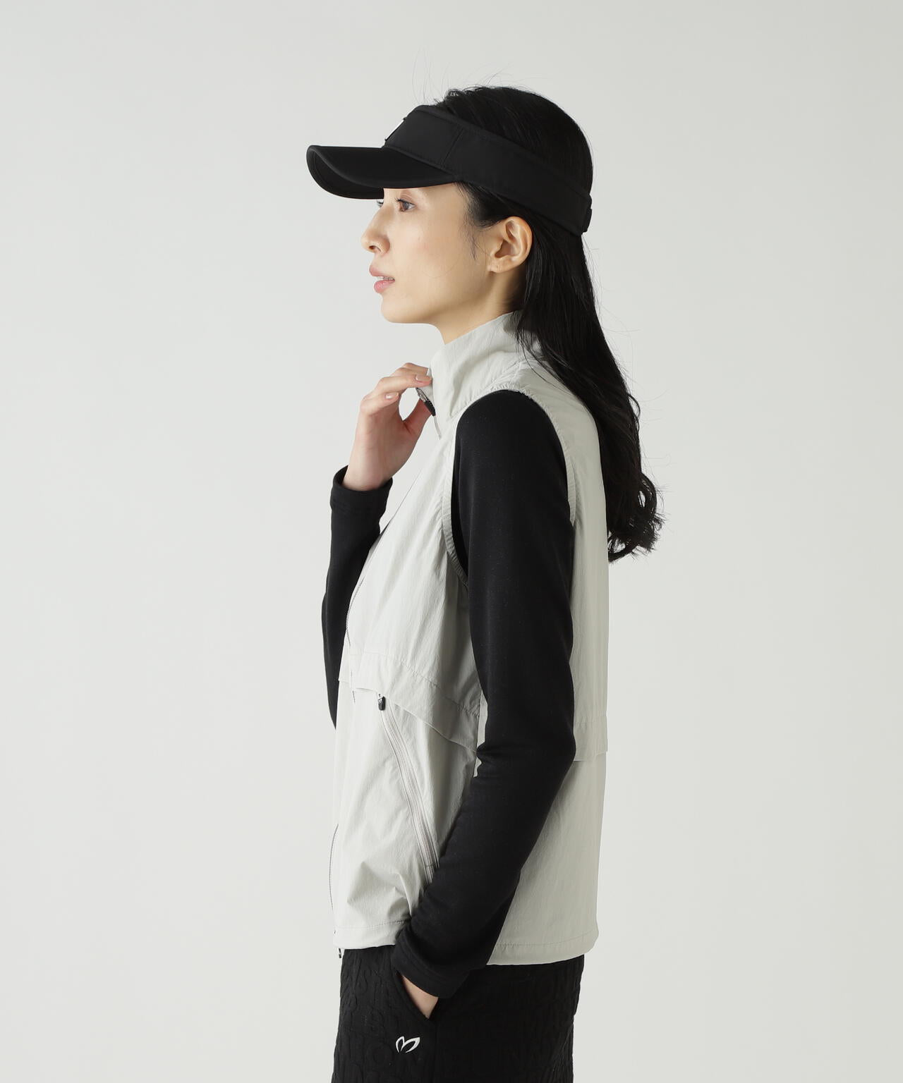 カジナイロンストレッチフルジップアップベスト