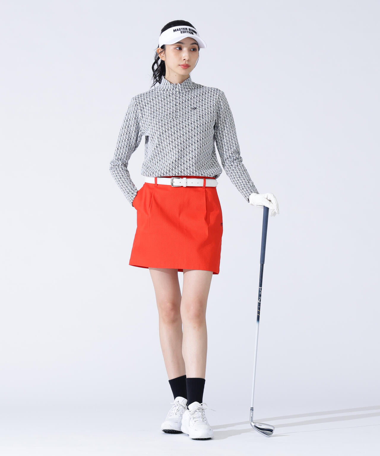 幾何柄起毛ジャガードハーフジップアップカットソー | MASTER BUNNY