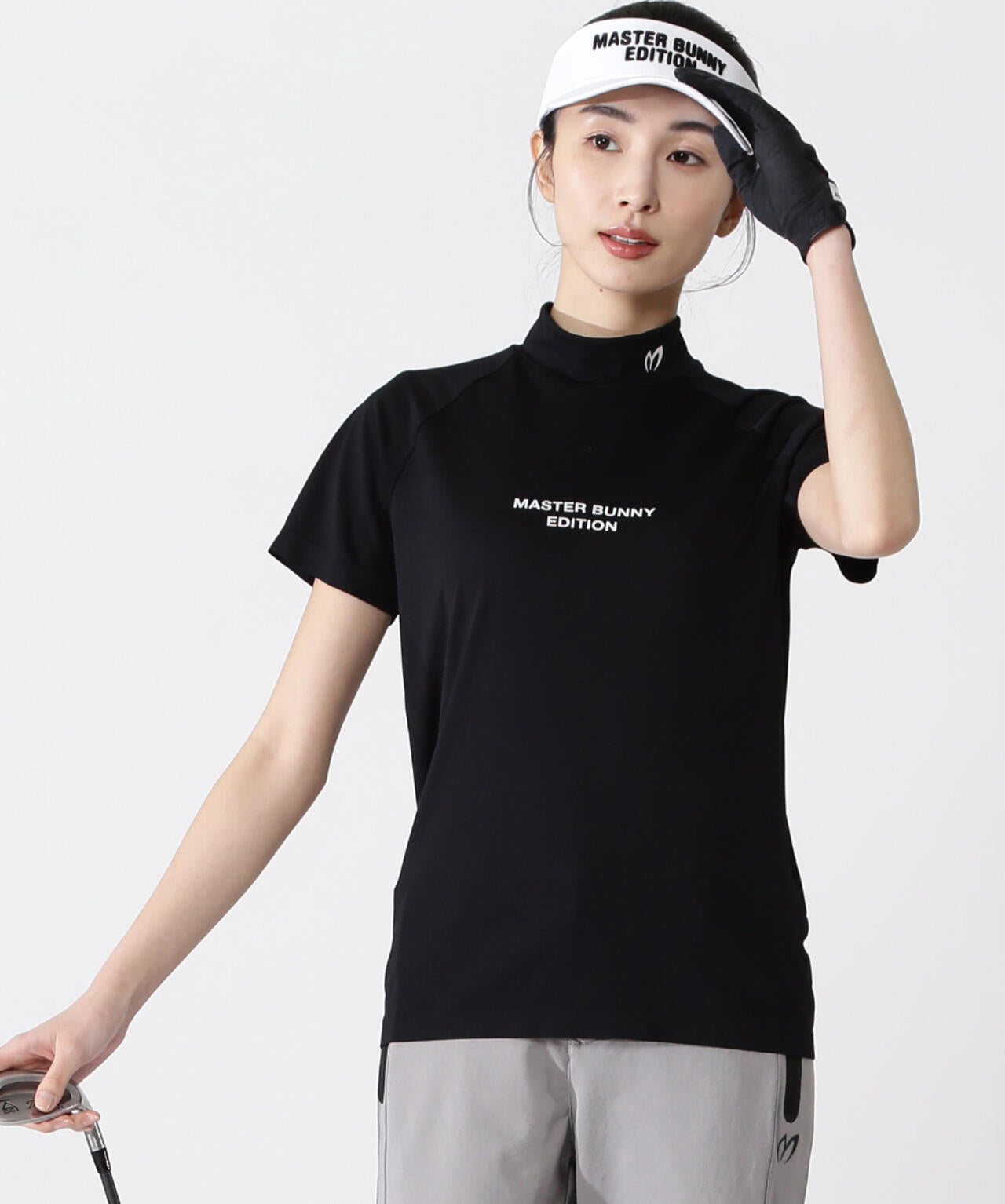 コンピュータージャガード半袖ハイネックカットソー