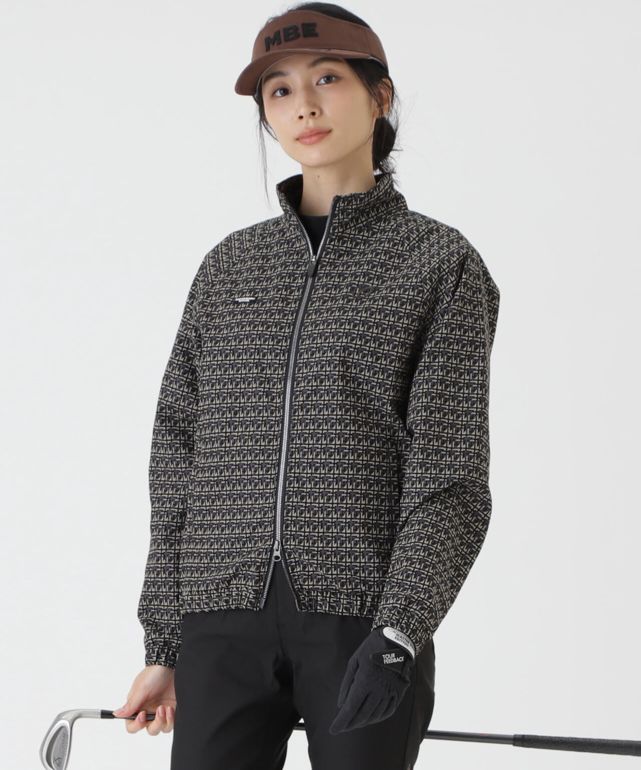 ジオメトリックチェックジャガードブルゾン (WOMENS) | MASTER BUNNY