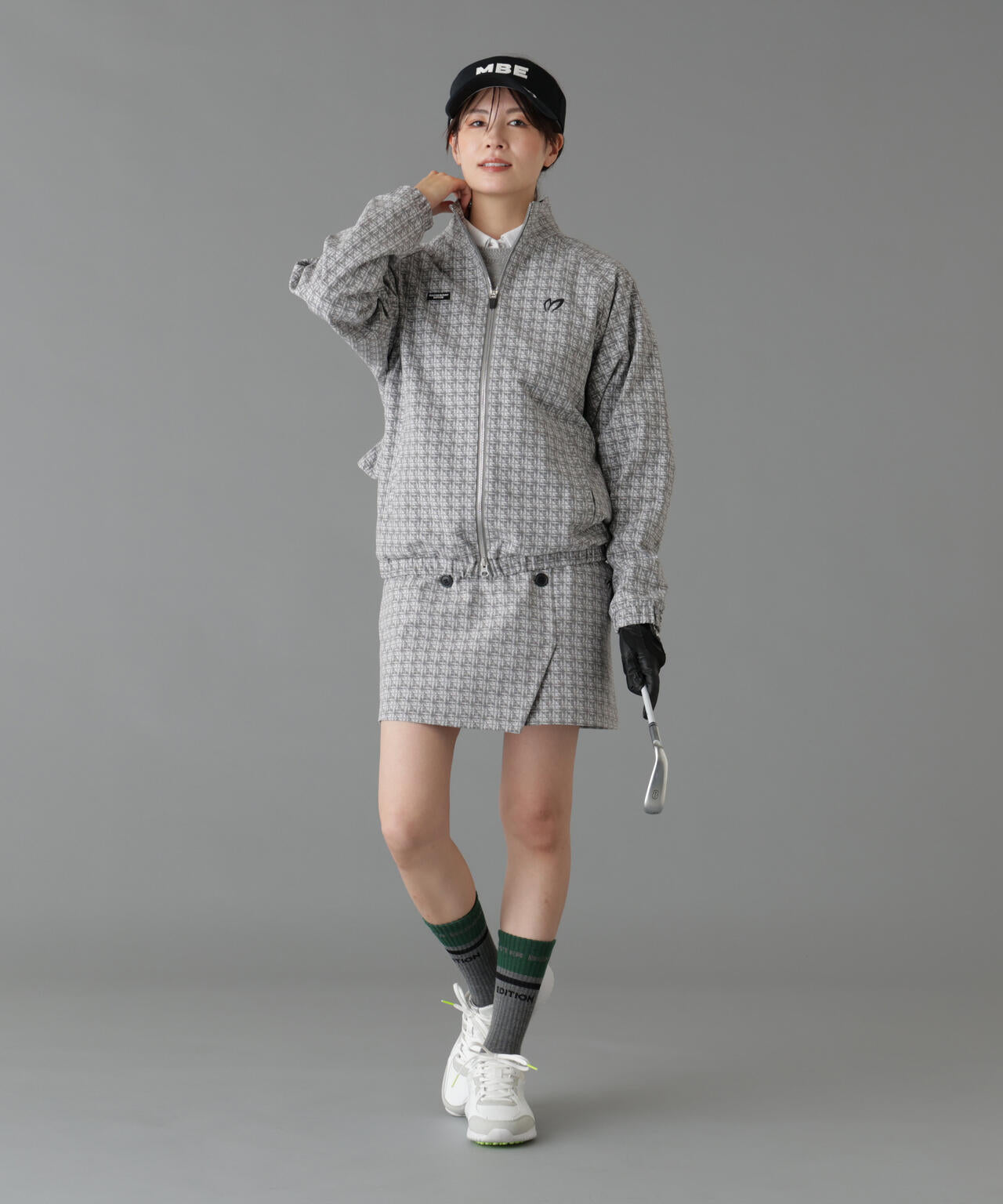 ジオメトリックチェックジャガードブルゾン (WOMENS) | MASTER BUNNY