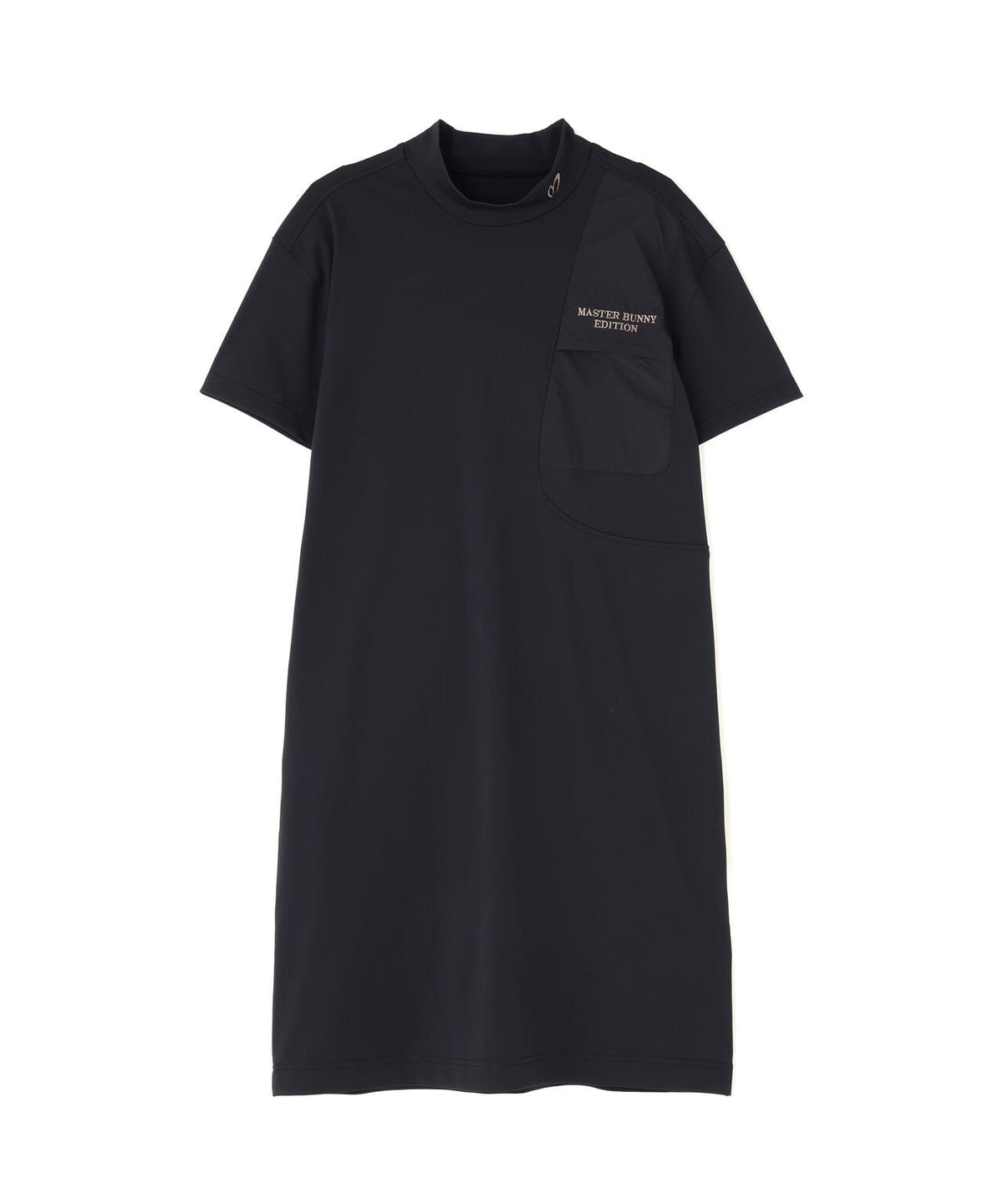 トリコットメッシュ半袖モックネックワンピース (WOMENS)