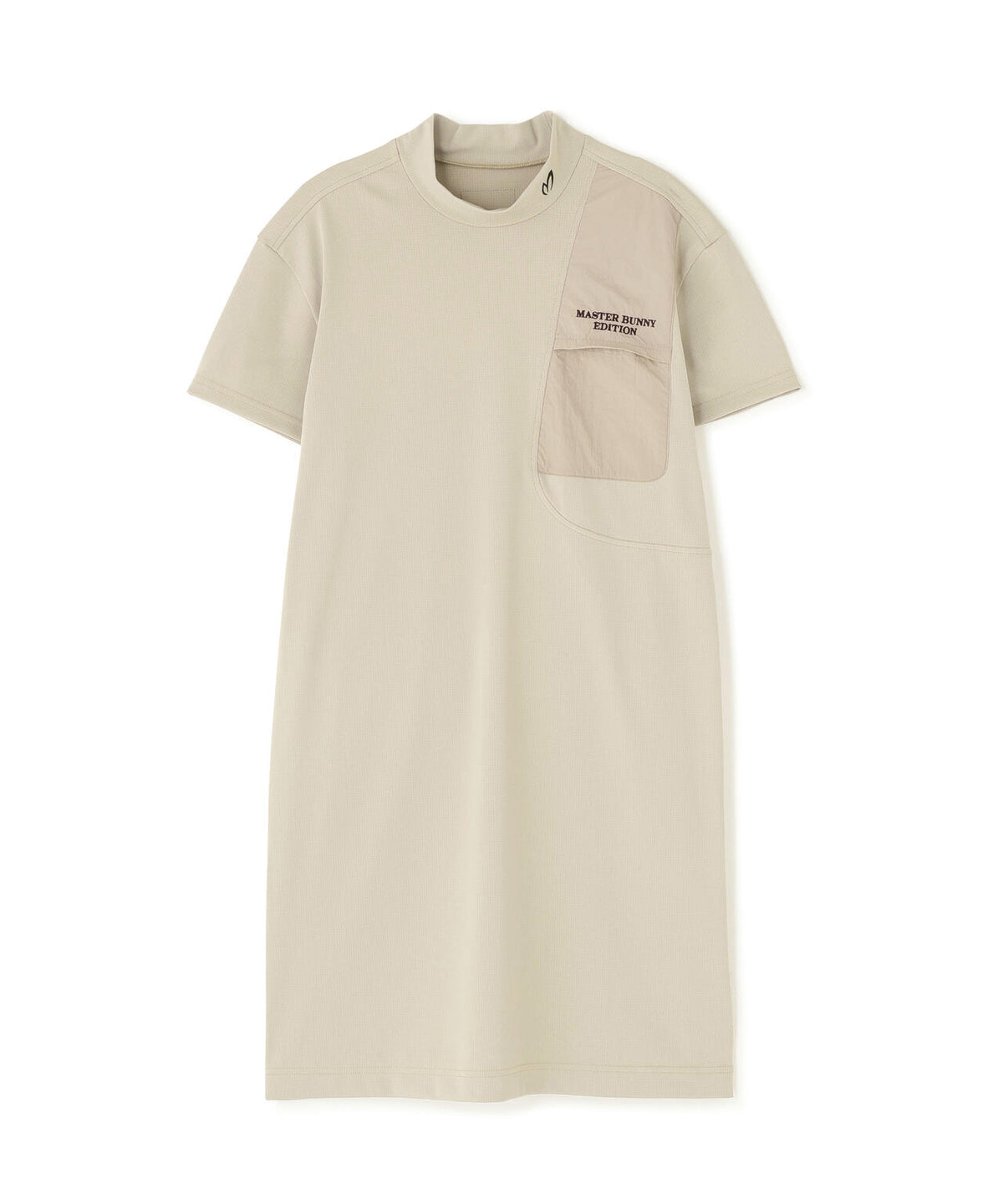 トリコットメッシュ半袖モックネックワンピース (WOMENS)