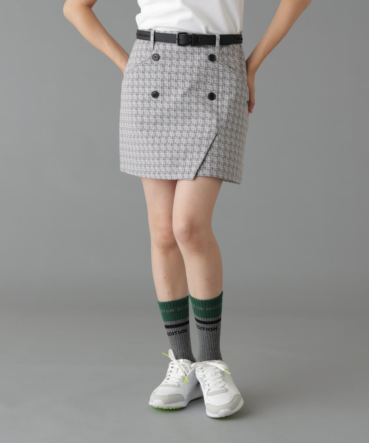 ジオメトリックチェックジャガードスカート (WOMENS) | MASTER BUNNY