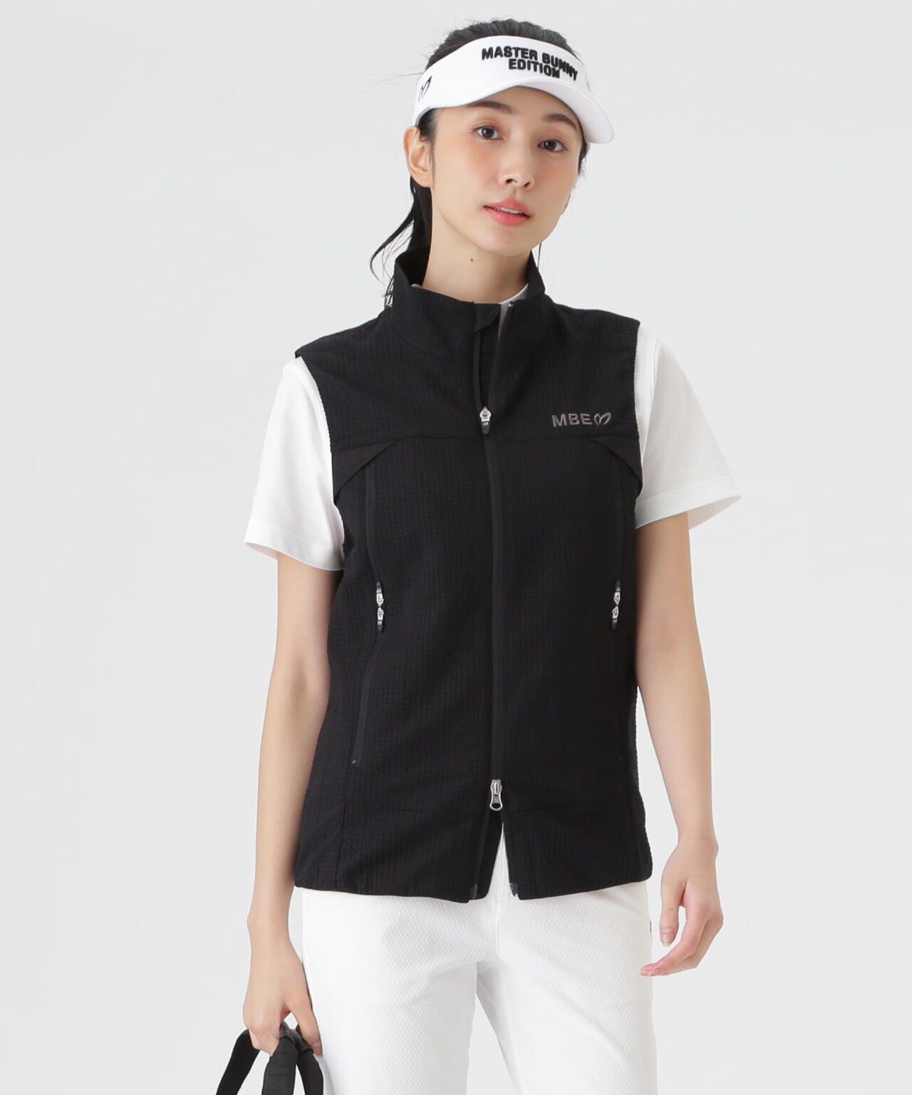 ミアチェックジャガードフルジップスタンドベスト (WOMENS) | MASTER