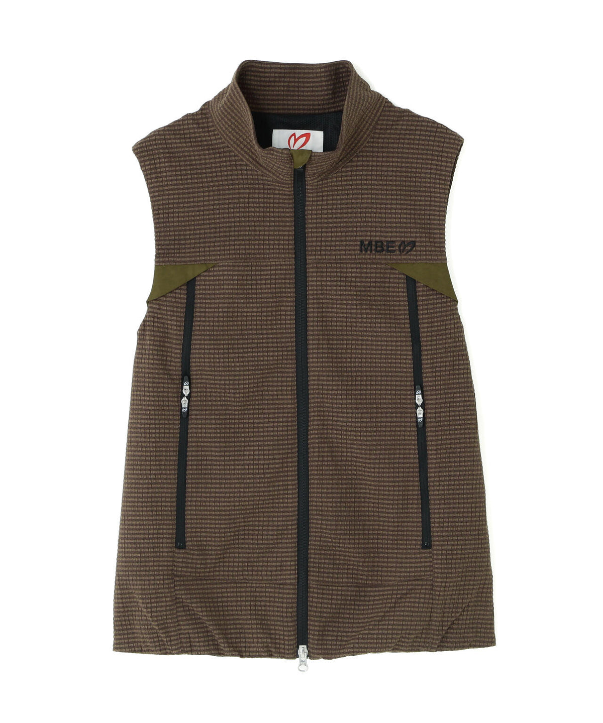 ミアチェックジャガードフルジップスタンドベスト (WOMENS)