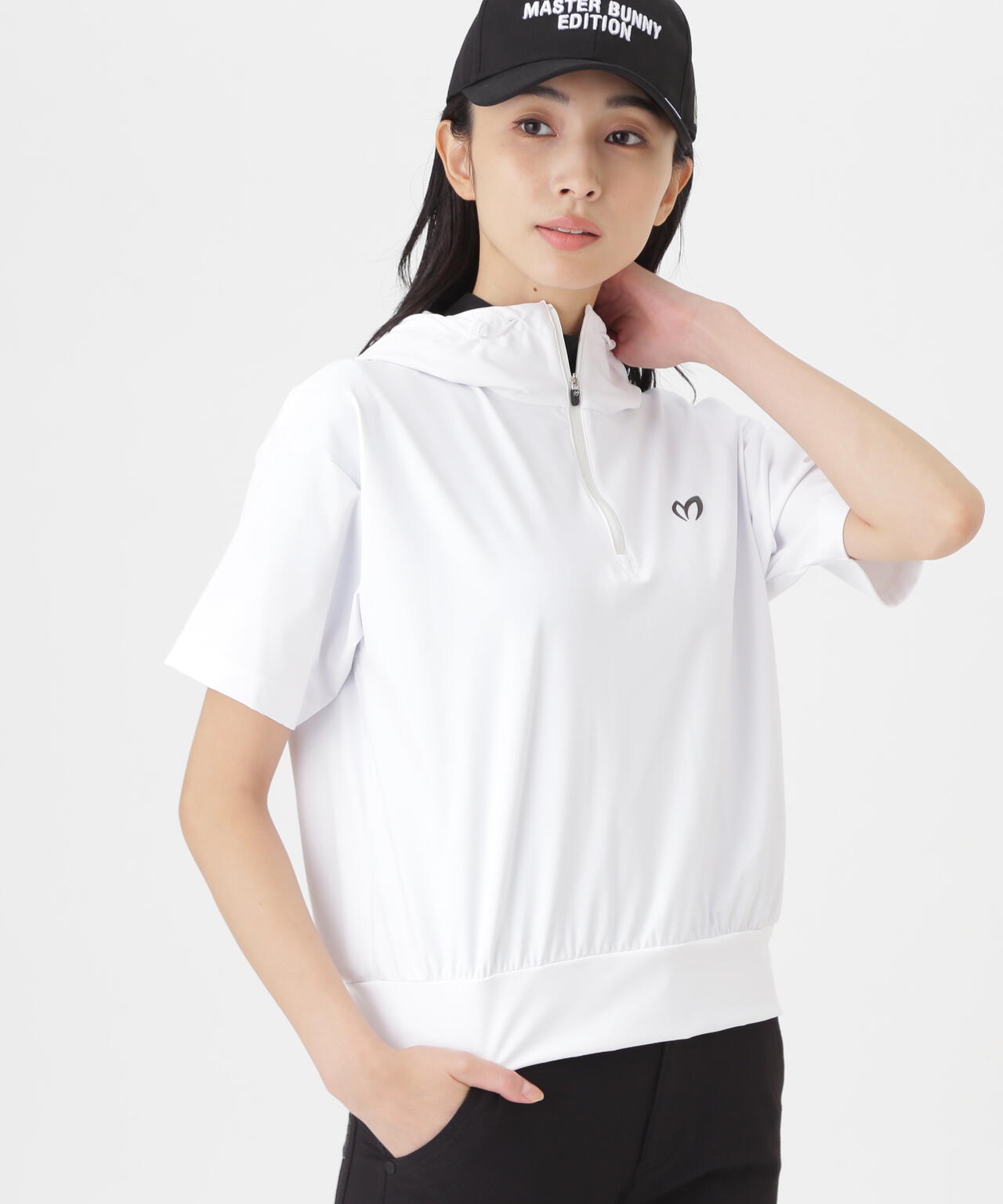 Nyベアムース半袖ハーフジップフーディプルオーバー (WOMENS) | MASTER