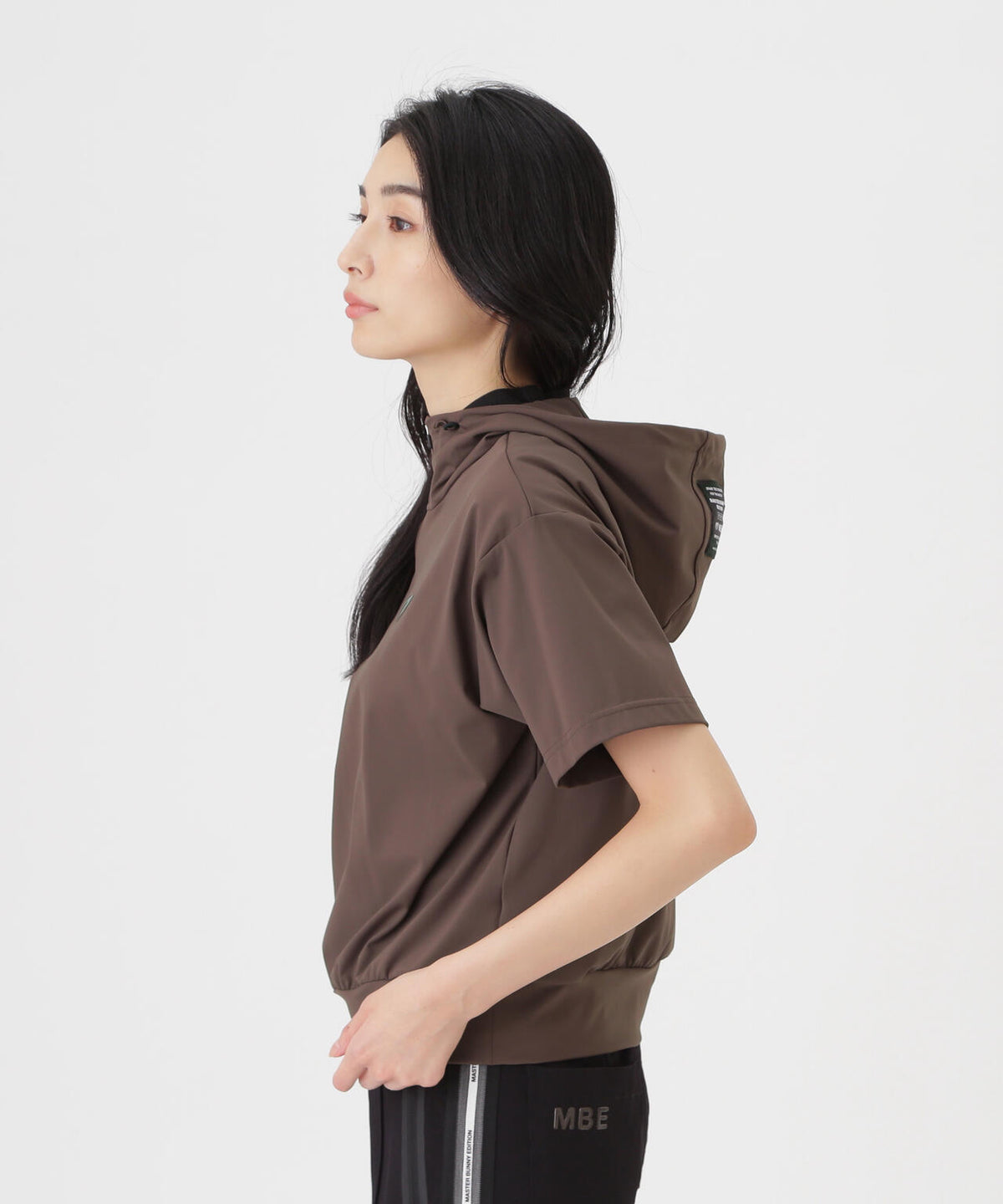 Nyベアムース半袖ハーフジップフーディプルオーバー (WOMENS)