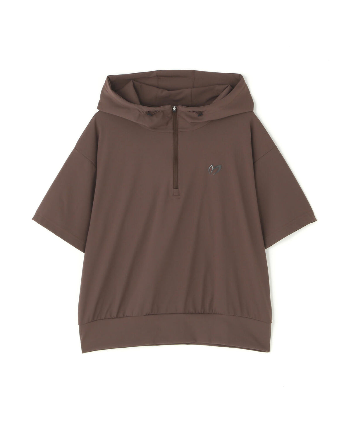 Nyベアムース半袖ハーフジップフーディプルオーバー (WOMENS)