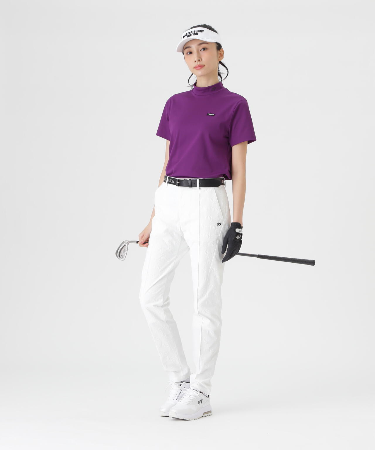 トリコットメッシュ半袖ハイネックカットソー (WOMENS)